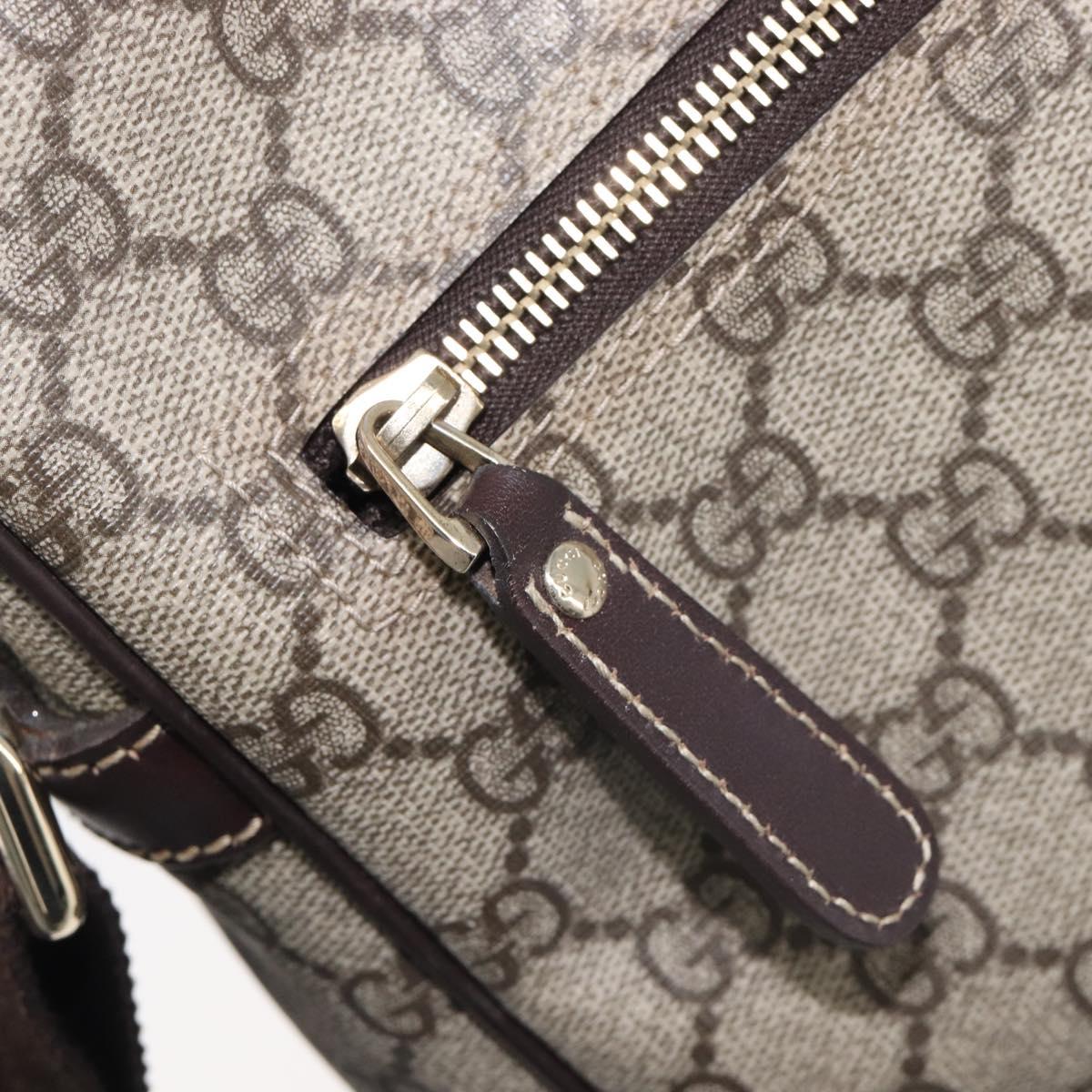 GUCCI GG Supreme Shoulder Bag PVC Beige Gold 201448 Auth 213958V