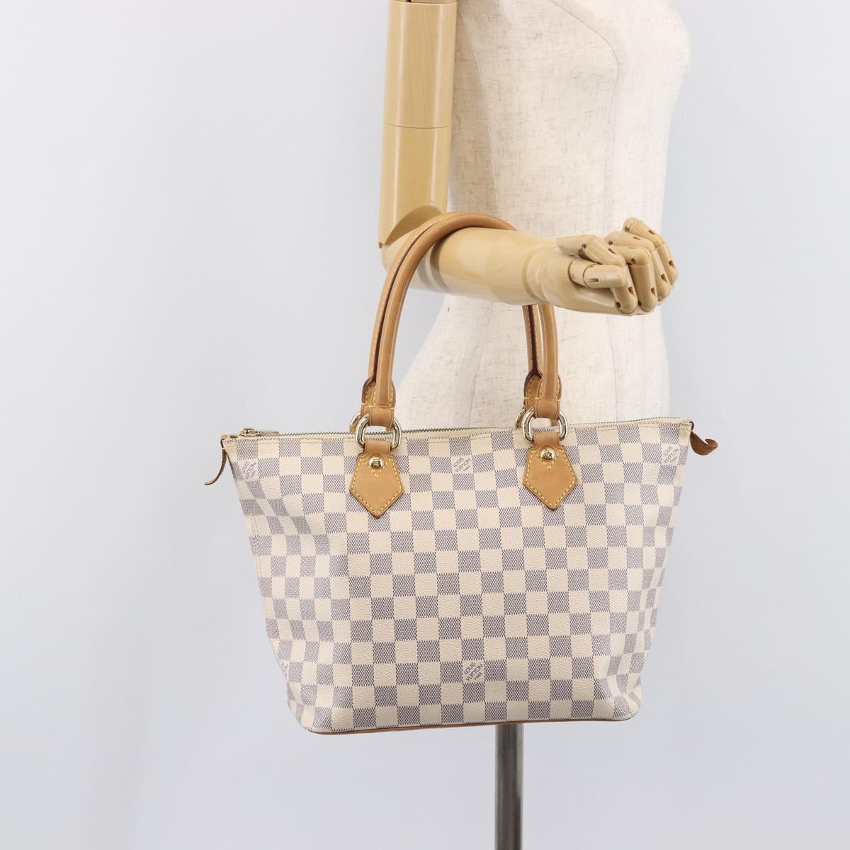 LOUIS VUITTON Damier Azur Saleya PM Tote Bag N51186 LV Auth 213960V