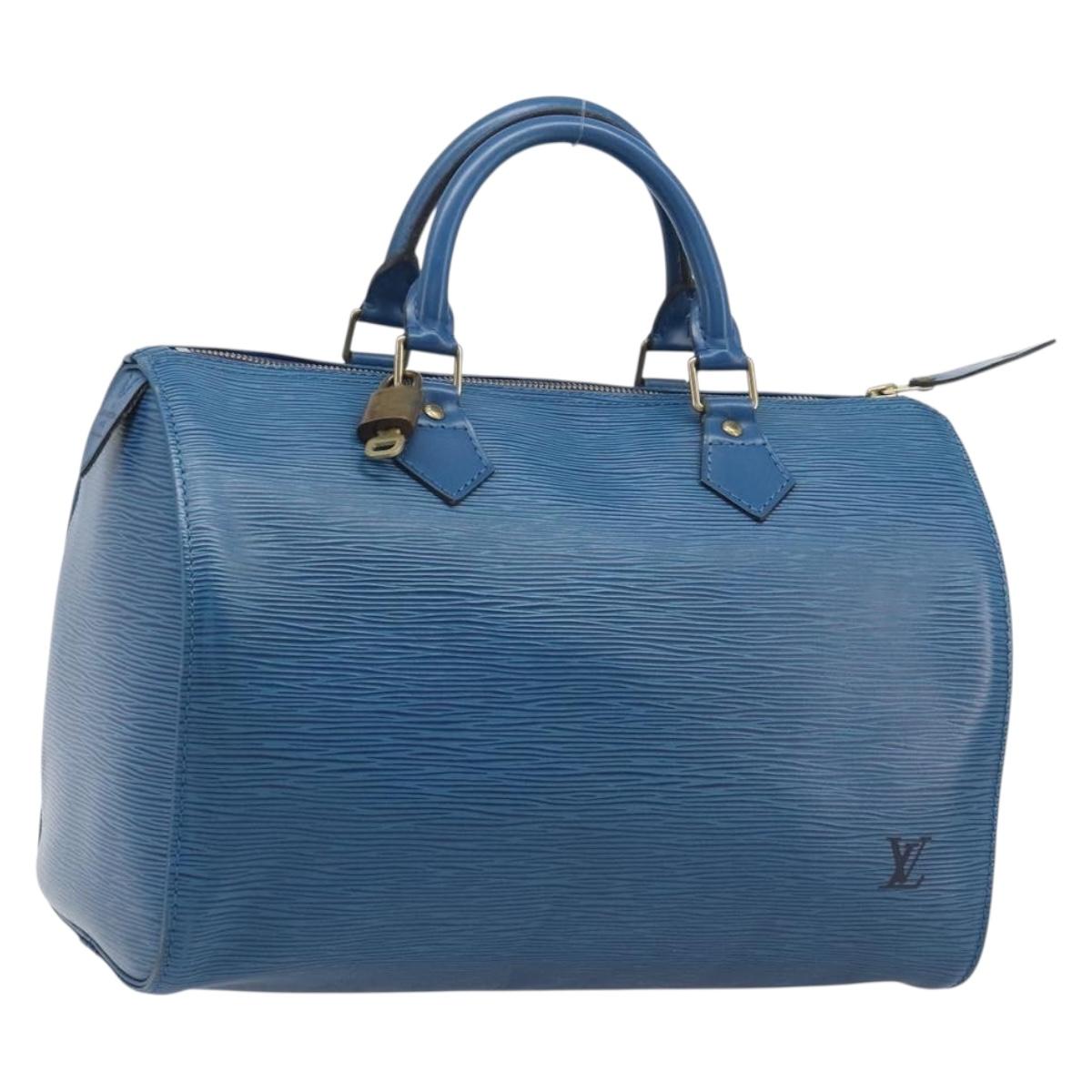 LOUIS VUITTON Epi Speedy 30 Hand Bag Toledo Blue M43005 LV Auth 213968V