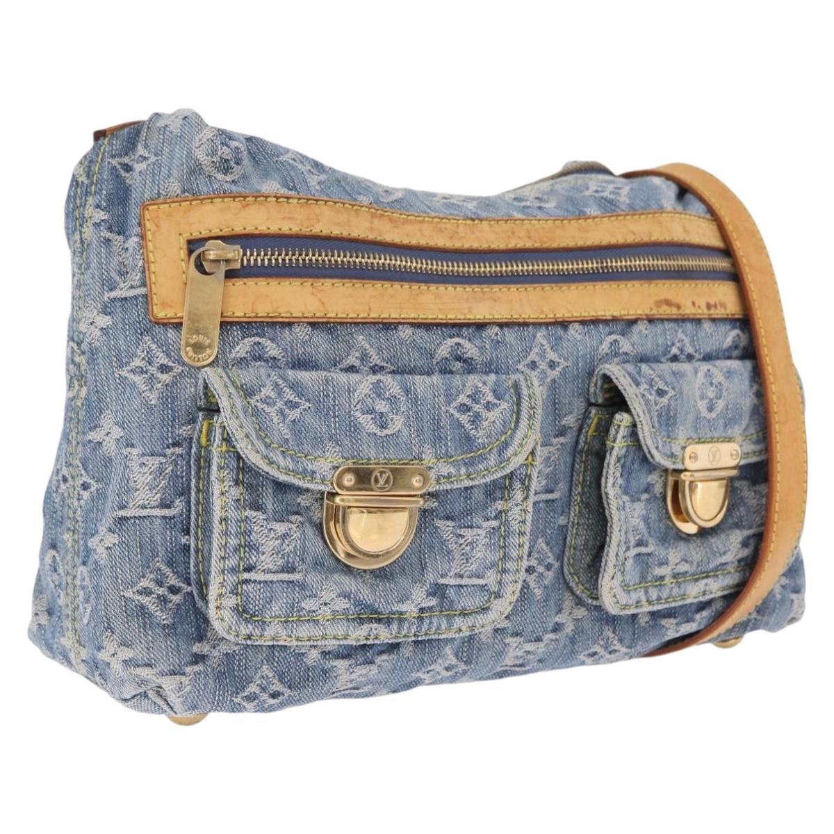 LOUIS VUITTON Monogram Denim Buggy PM Shoulder Bag Blue M95049 LV Auth 213977A