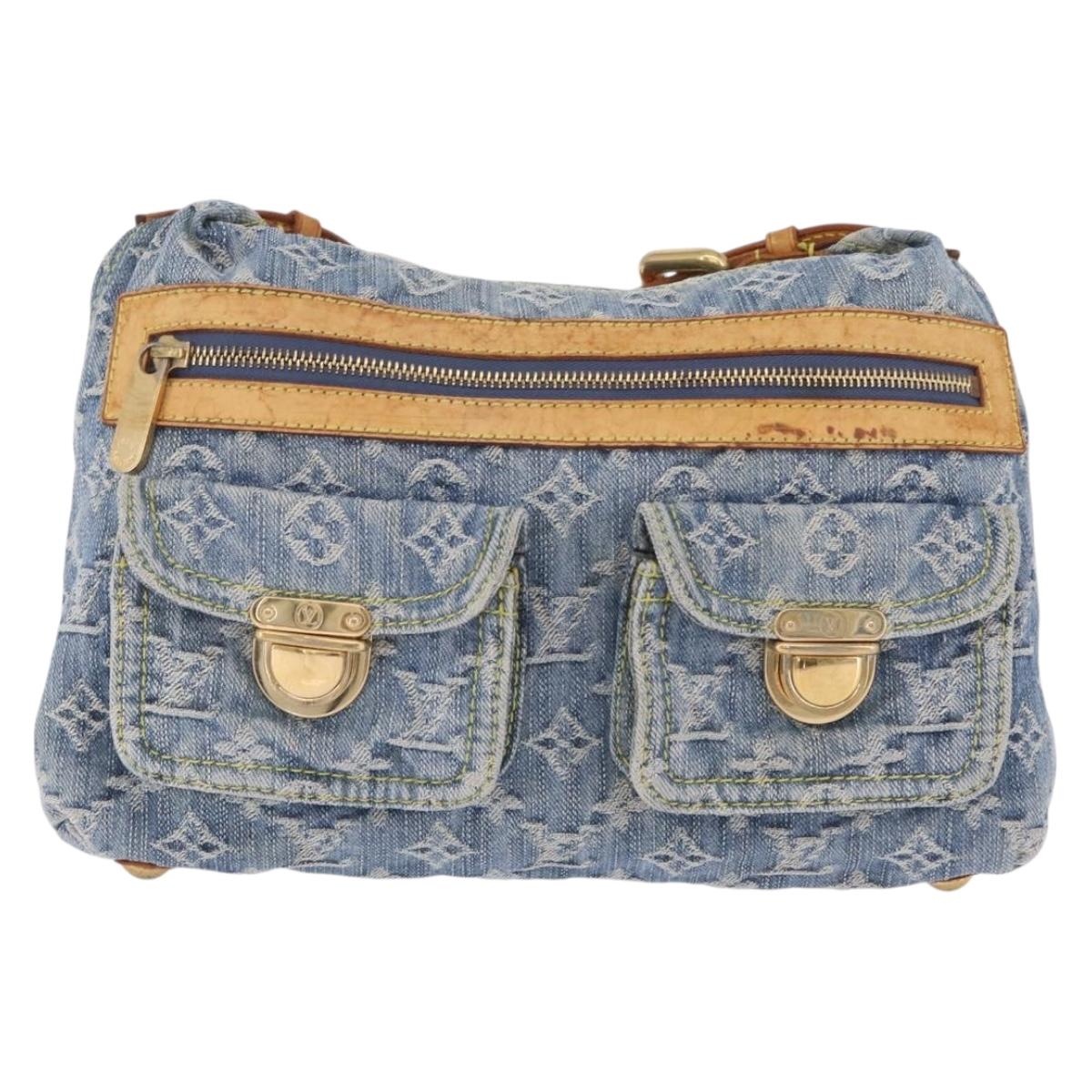 LOUIS VUITTON Monogram Denim Buggy PM Shoulder Bag Blue M95049 LV Auth 213977A