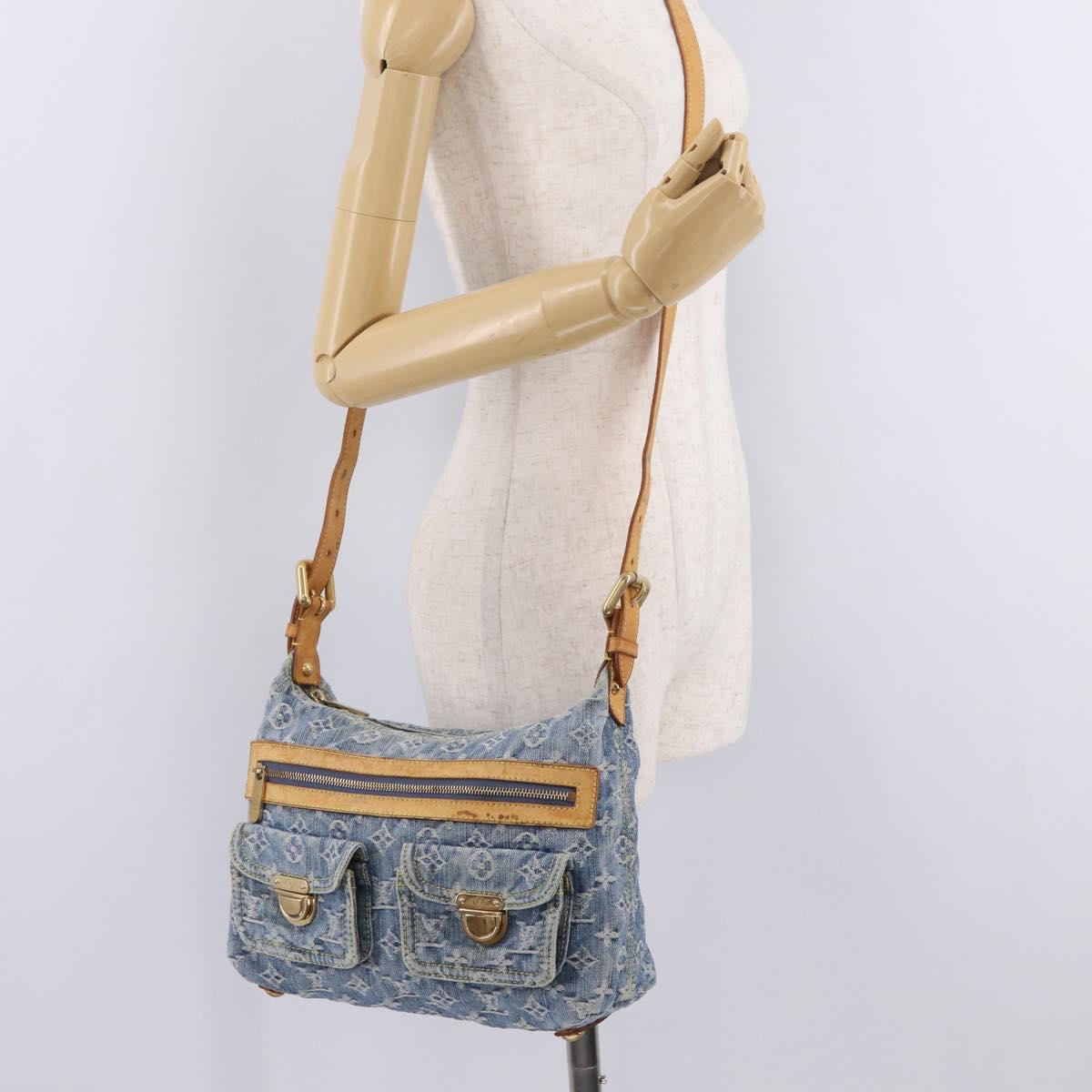 LOUIS VUITTON Monogram Denim Buggy PM Shoulder Bag Blue M95049 LV Auth 213977A
