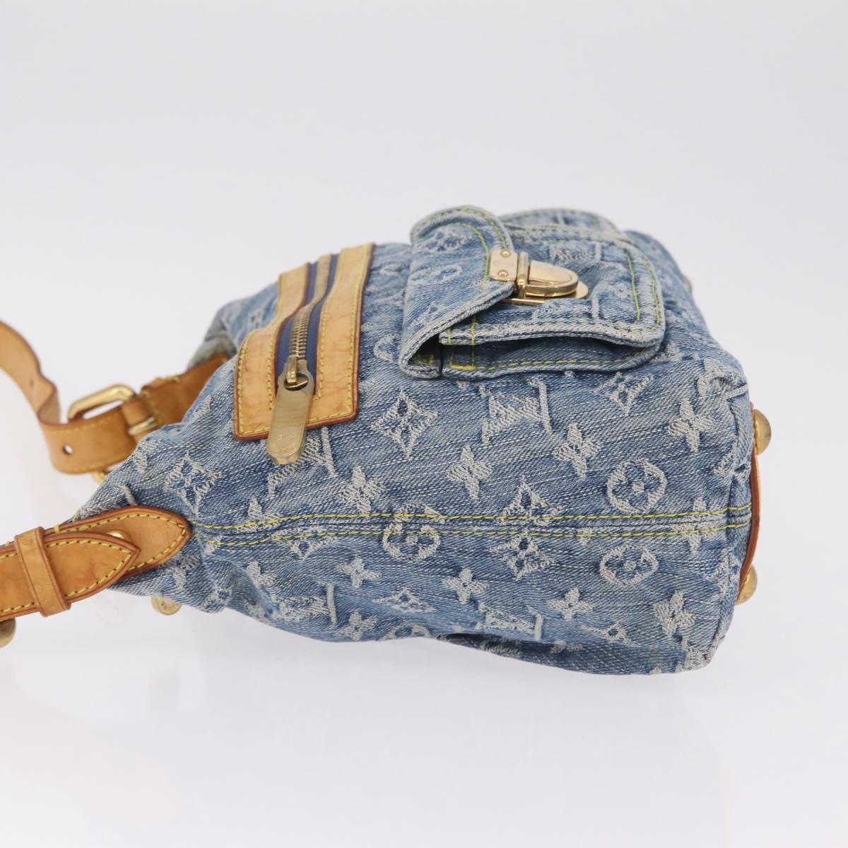 LOUIS VUITTON Monogram Denim Buggy PM Shoulder Bag Blue M95049 LV Auth 213977A
