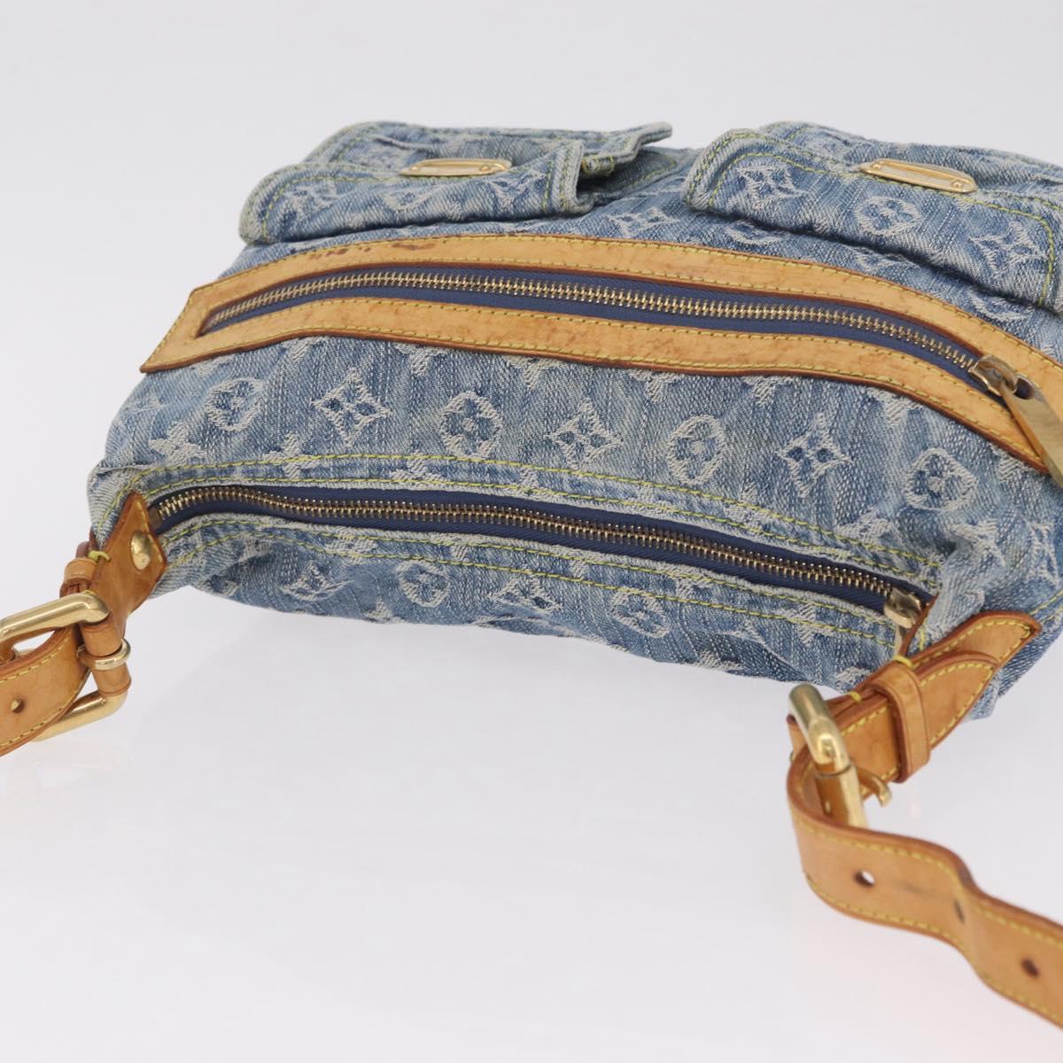 LOUIS VUITTON Monogram Denim Buggy PM Shoulder Bag Blue M95049 LV Auth 213977A