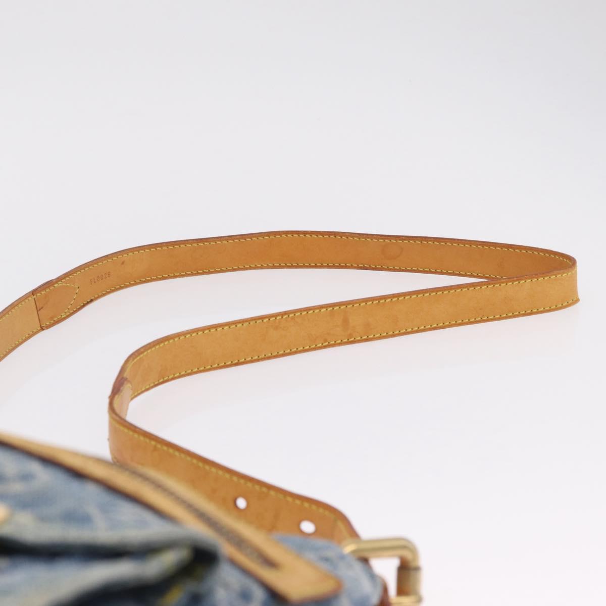 LOUIS VUITTON Monogram Denim Buggy PM Shoulder Bag Blue M95049 LV Auth 213977A
