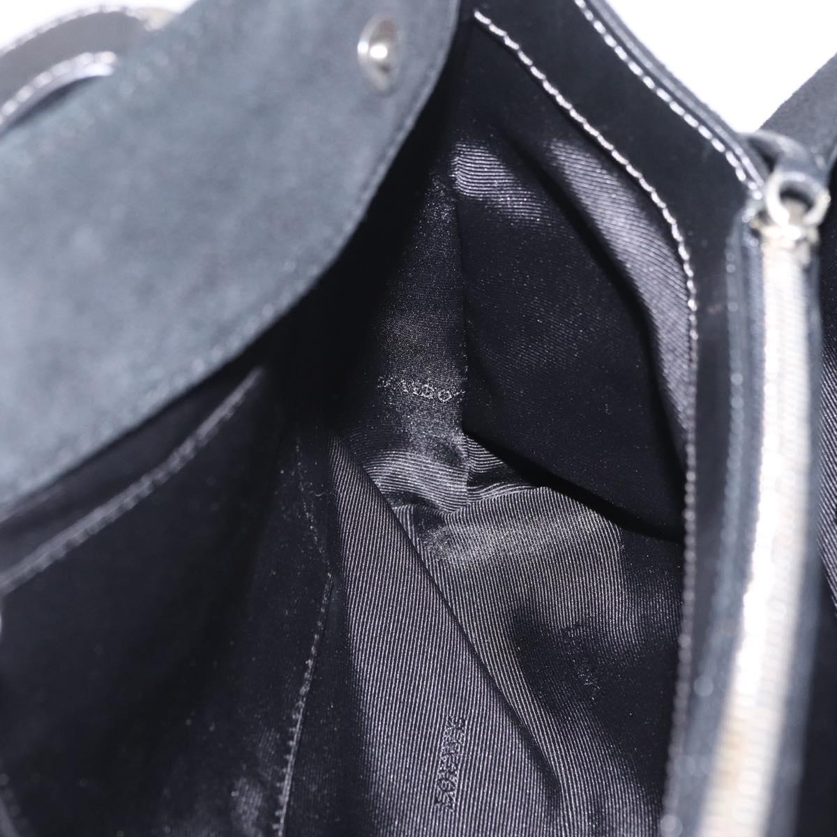 LOEWE Hand Bag Suede Black Silver Auth 213987V