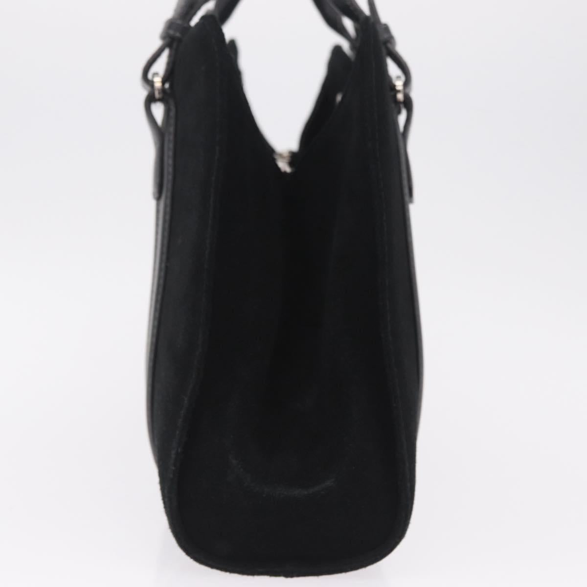 LOEWE Hand Bag Suede Black Silver Auth 213987V