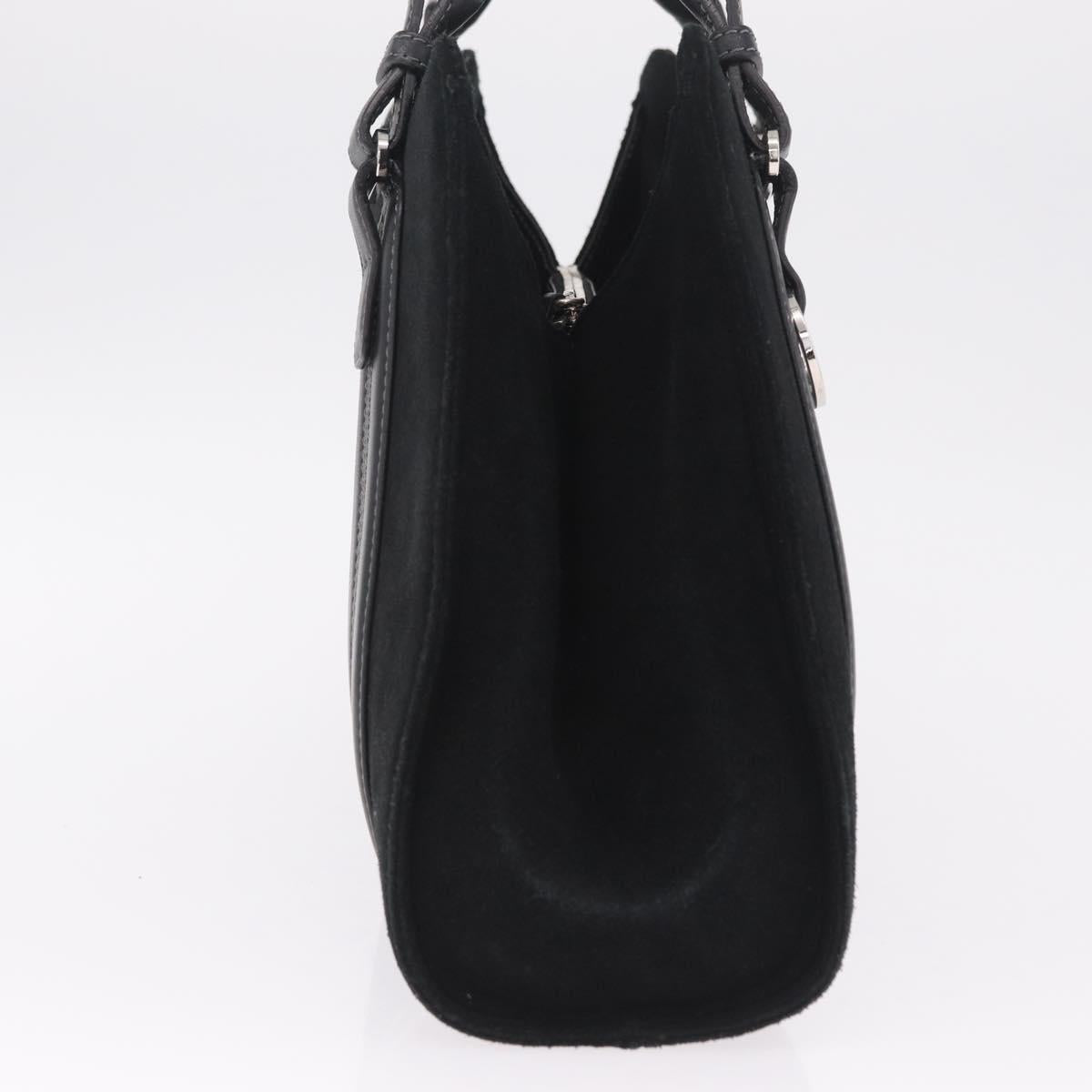 LOEWE Hand Bag Suede Black Silver Auth 213987V