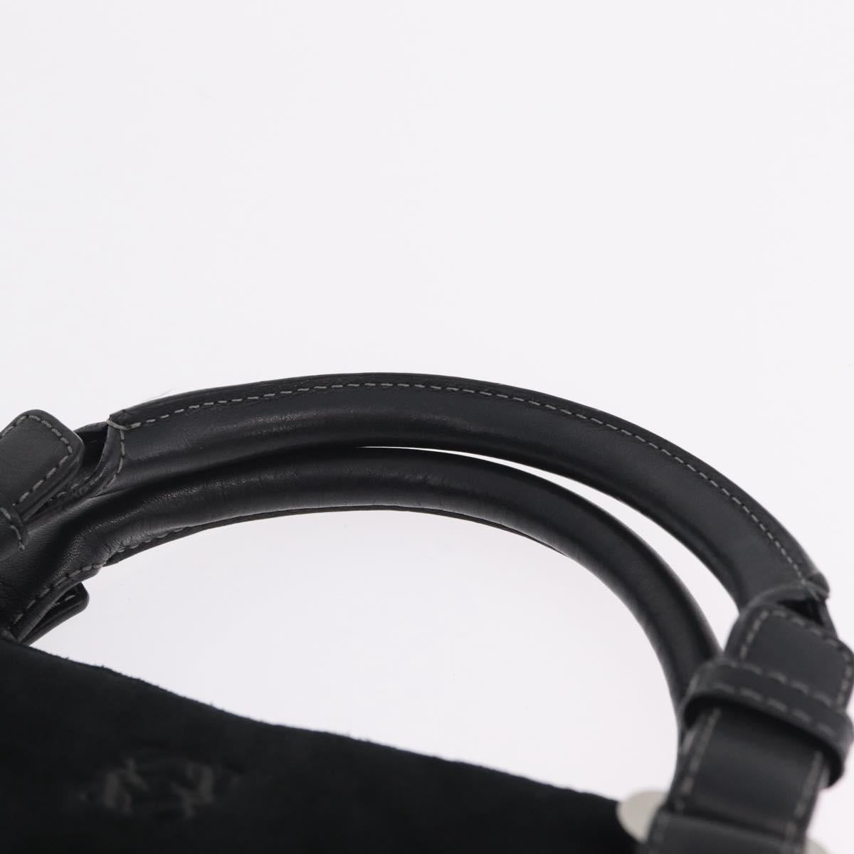 LOEWE Hand Bag Suede Black Silver Auth 213987V