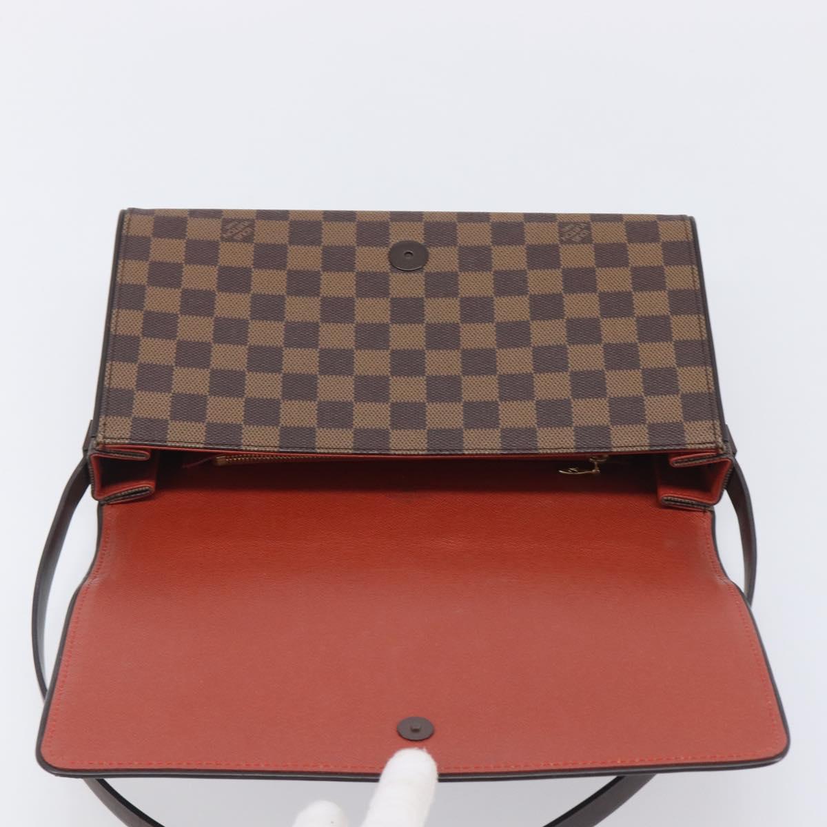 LOUIS VUITTON Damier Ebene Tribeca Ron Shoulder Bag N51160 LV Auth 213988V