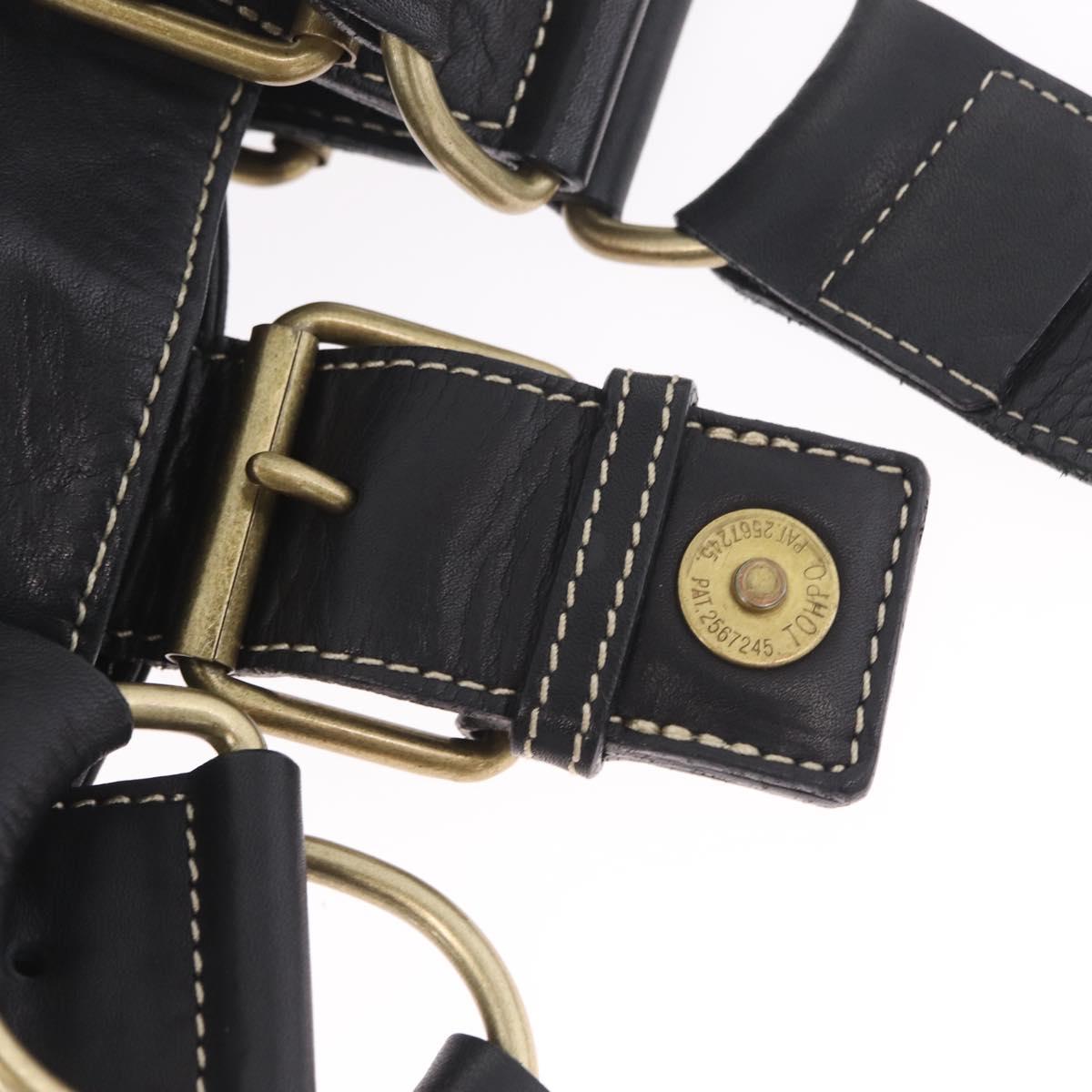 Vivienne Westwood Accord Hand Bag Leather Black Gold Auth 213993A