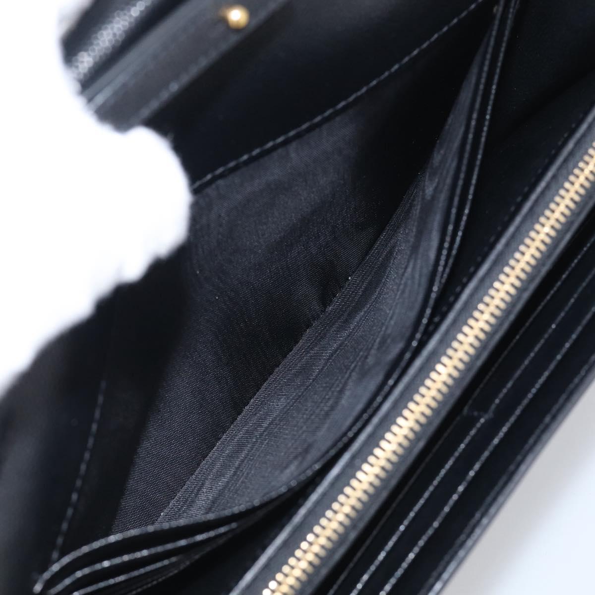 Saint Laurent Chain Wallet Leather Black Gold Auth 213994M