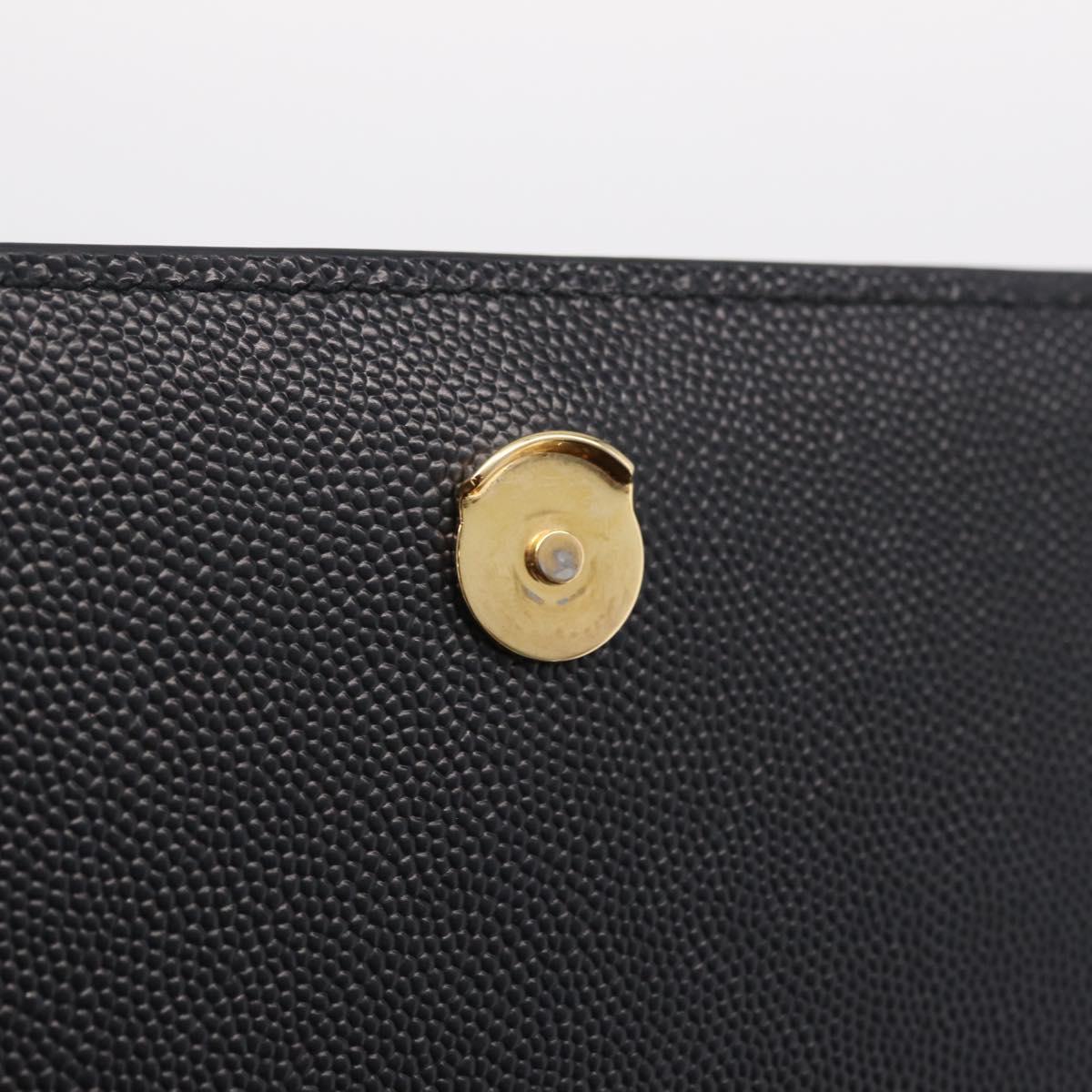 Saint Laurent Chain Kate Shoulder Bag Leather Black Gold Auth 213999M