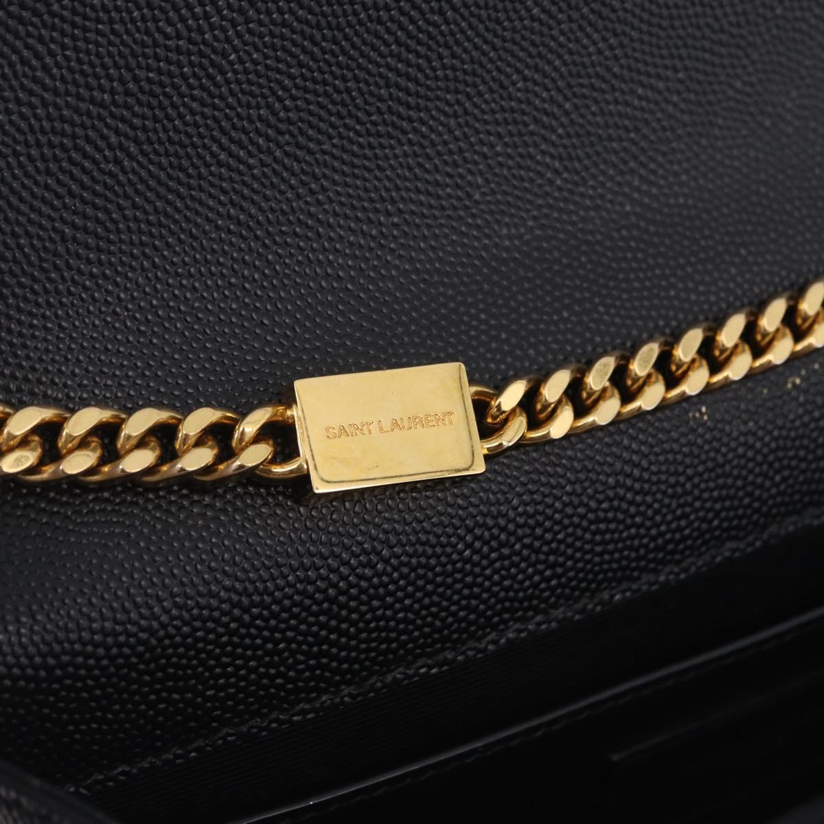 Saint Laurent Chain Kate Shoulder Bag Leather Black Gold Auth 213999M