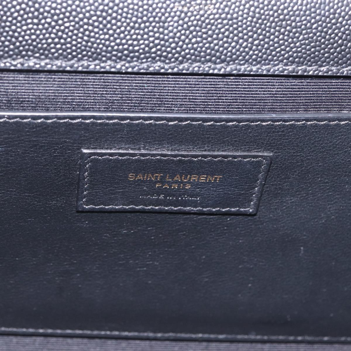 Saint Laurent Chain Kate Shoulder Bag Leather Black Gold Auth 213999M
