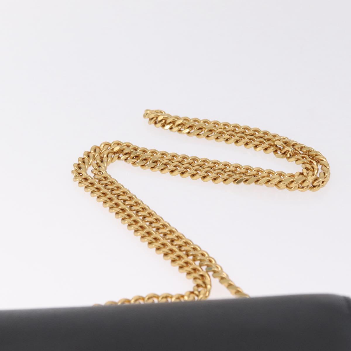Saint Laurent Chain Kate Shoulder Bag Leather Black Gold Auth 213999M