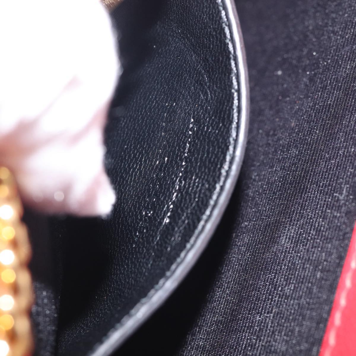 Saint Laurent Kate Chain Shoulder Bag Leather Red Gold Auth 214000M