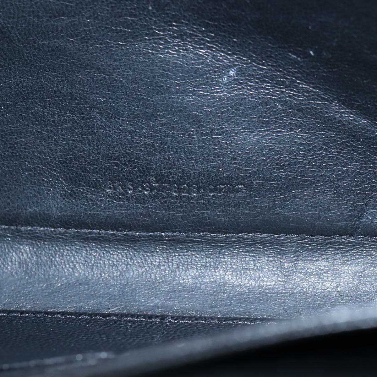 Saint Laurent Cassandra Chain Wallet Leather Black Silver Auth 214004M
