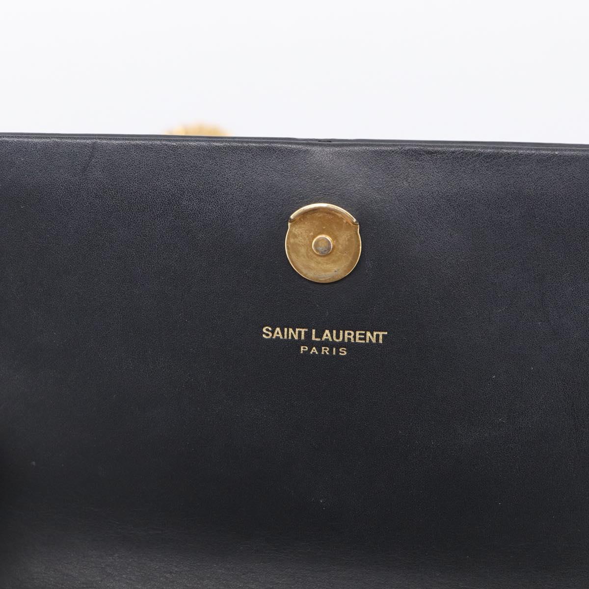Saint Laurent Chain Kate Shoulder Bag Leather Black Gold Auth 214005M