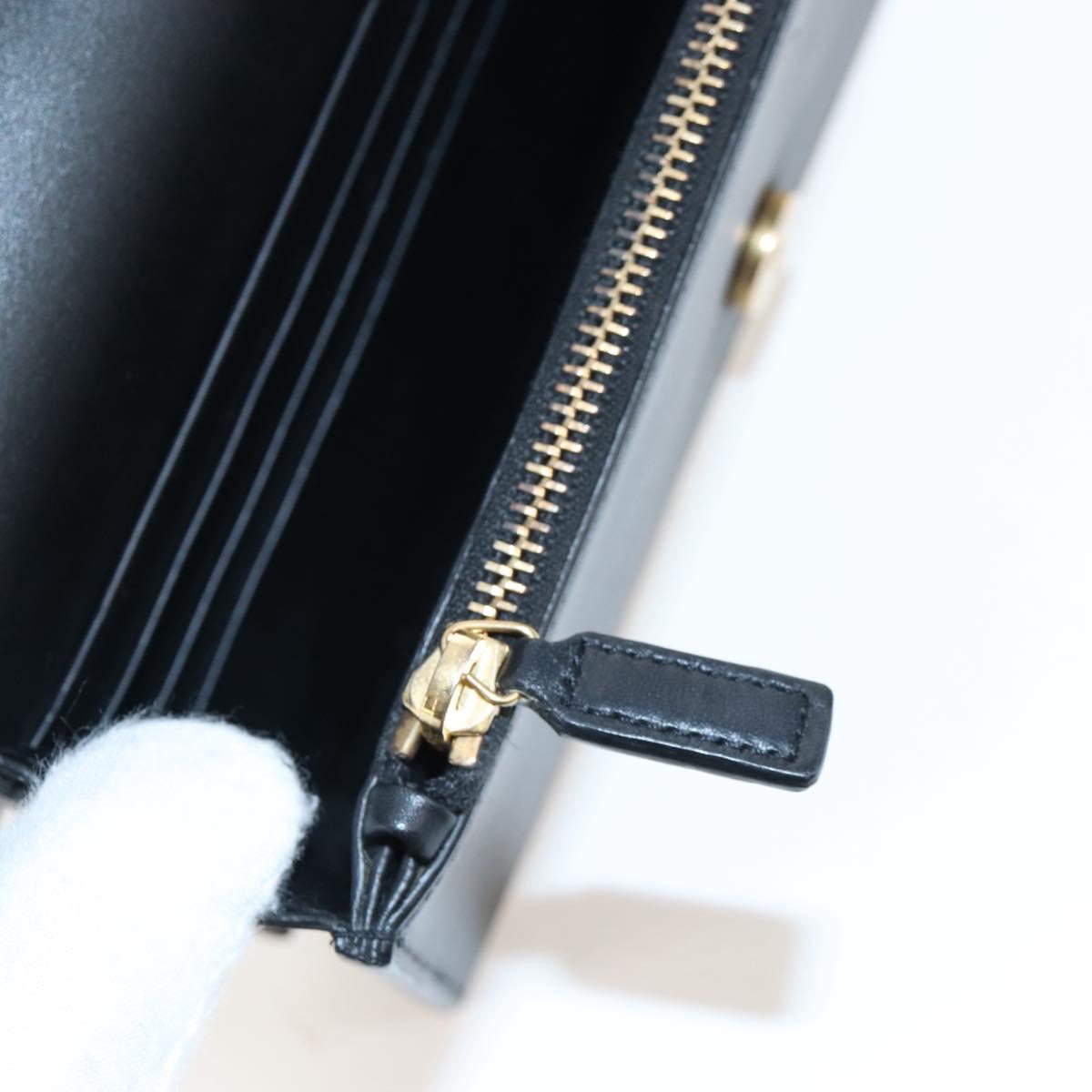 Saint Laurent Kate Chain Shoulder Bag Leather Black Gold Auth 214006M