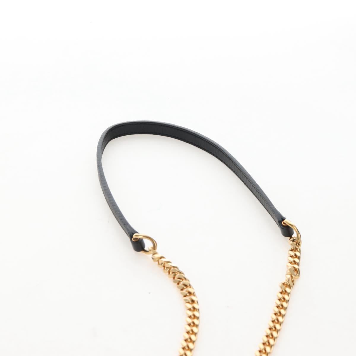 Saint Laurent Kate Chain Shoulder Bag Leather Black Gold Auth 214006M