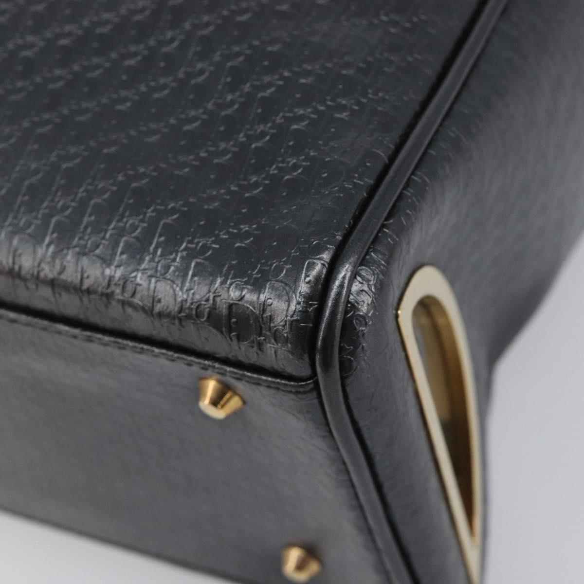 Christian Dior Trotter Canvas Maris Pearl Bag Leather Gray Gold Auth 214009V
