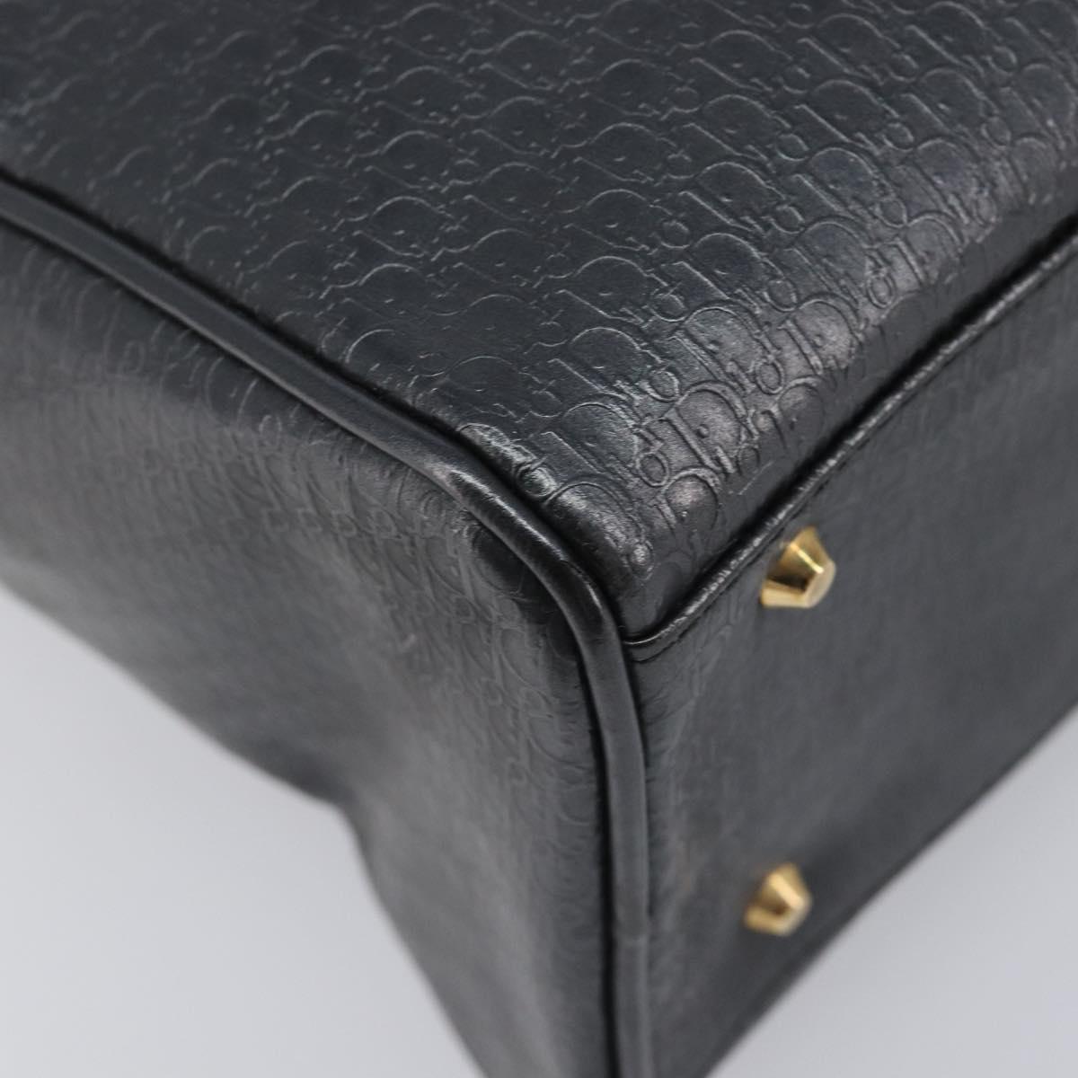 Christian Dior Trotter Canvas Maris Pearl Bag Leather Gray Gold Auth 214009V
