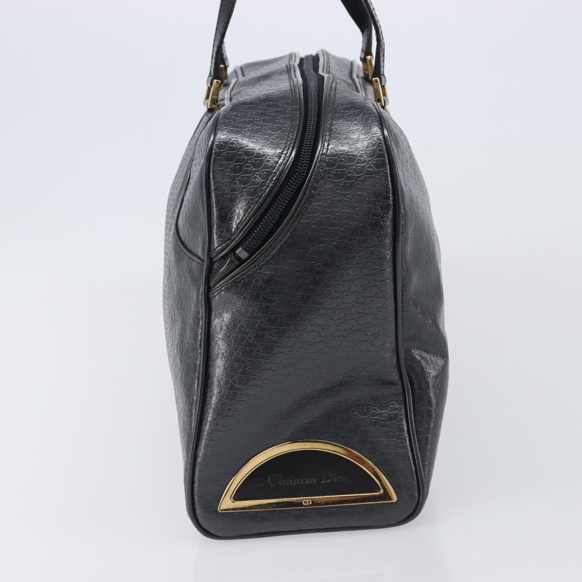 Christian Dior Trotter Canvas Maris Pearl Bag Leather Gray Gold Auth 214009V