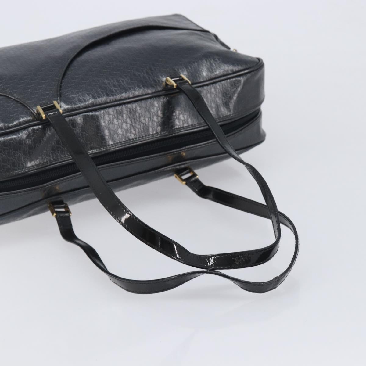 Christian Dior Trotter Canvas Maris Pearl Bag Leather Gray Gold Auth 214009V