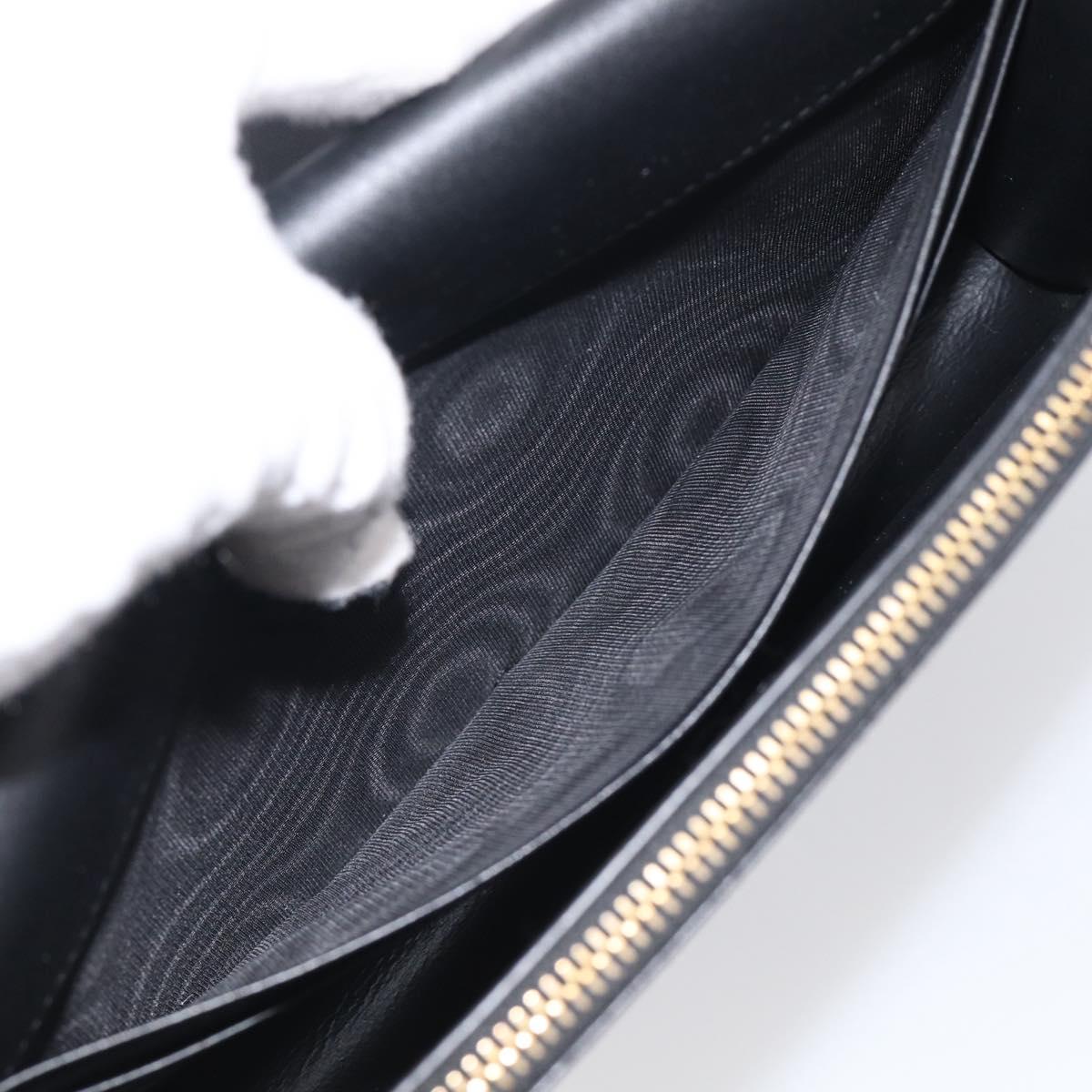 Saint Laurent Kate Chain Wallet Leather Gold Black Auth 214029M