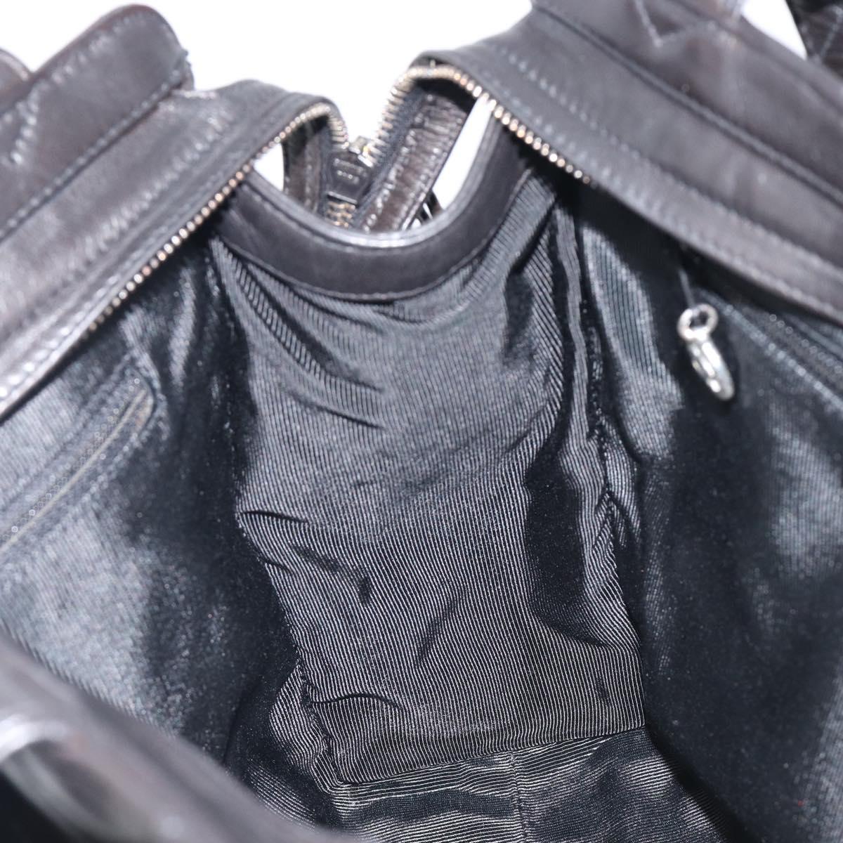 CHANEL Matelasse Tote Bag Lamb Skin Black Silver CC Auth 214030V