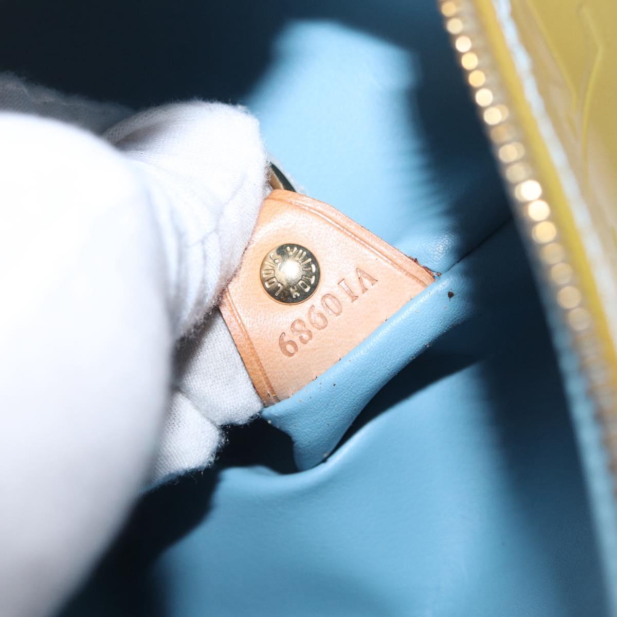LOUIS VUITTON Monogram Vernis Bedford Hand Bag Baby Blue M91007 LV Auth 214032