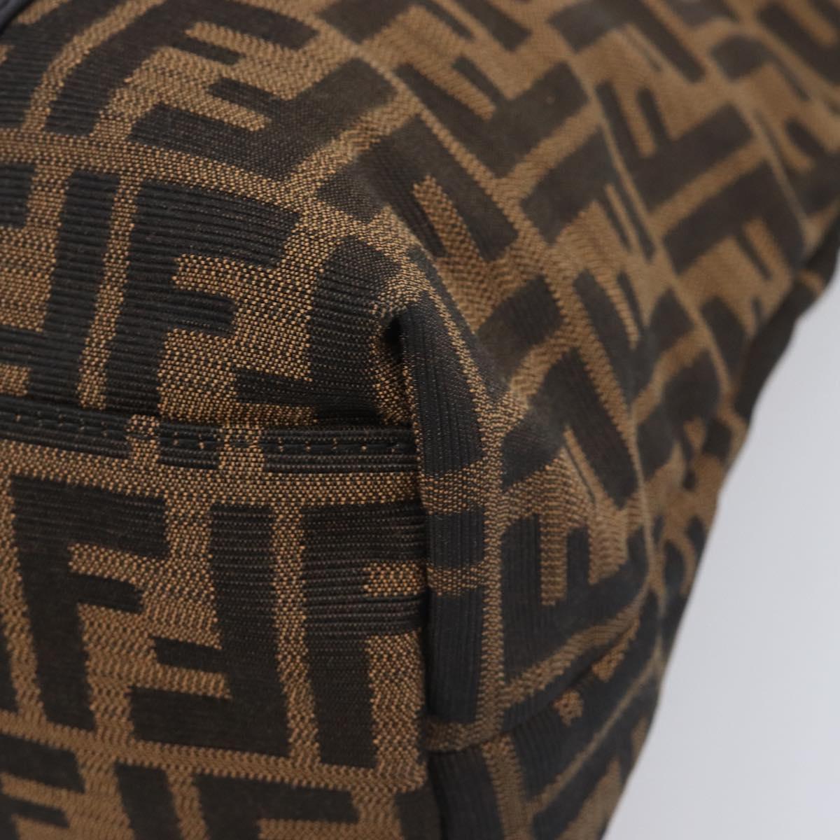 FENDI Zucca Canvas Tote Bag Brown Black Auth 214039V