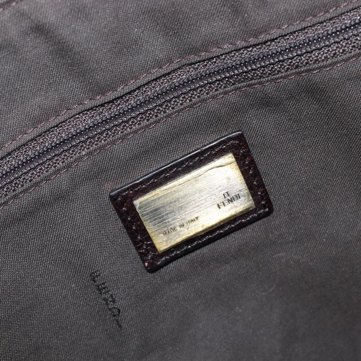 FENDI Zucca Canvas Tote Bag Brown Black Auth 214039V
