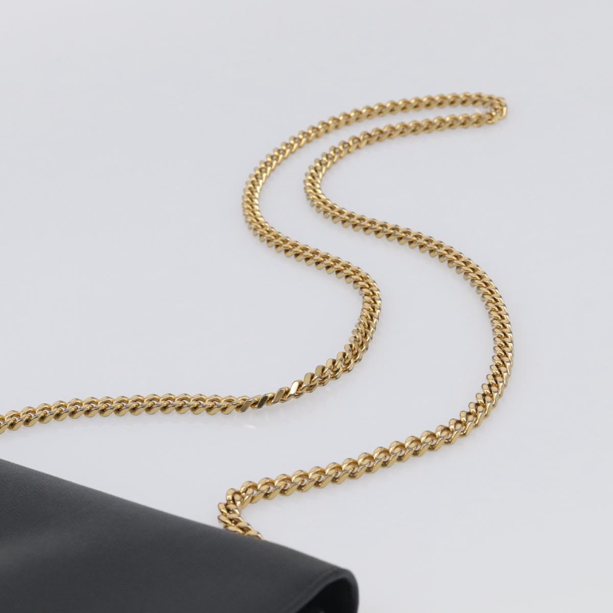 Saint Laurent Kate Chain Shoulder Bag Leather Black Gold Auth 214040M