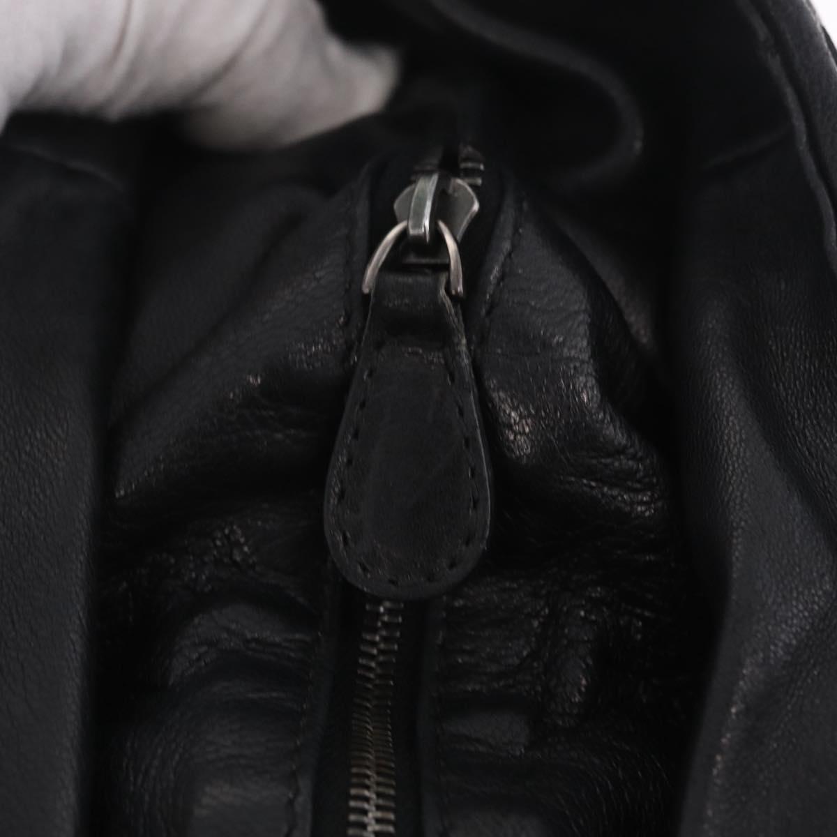 Bottega Veneta INTRECCIATO Shoulder Bag Leather Black 145552 Auth 214044V