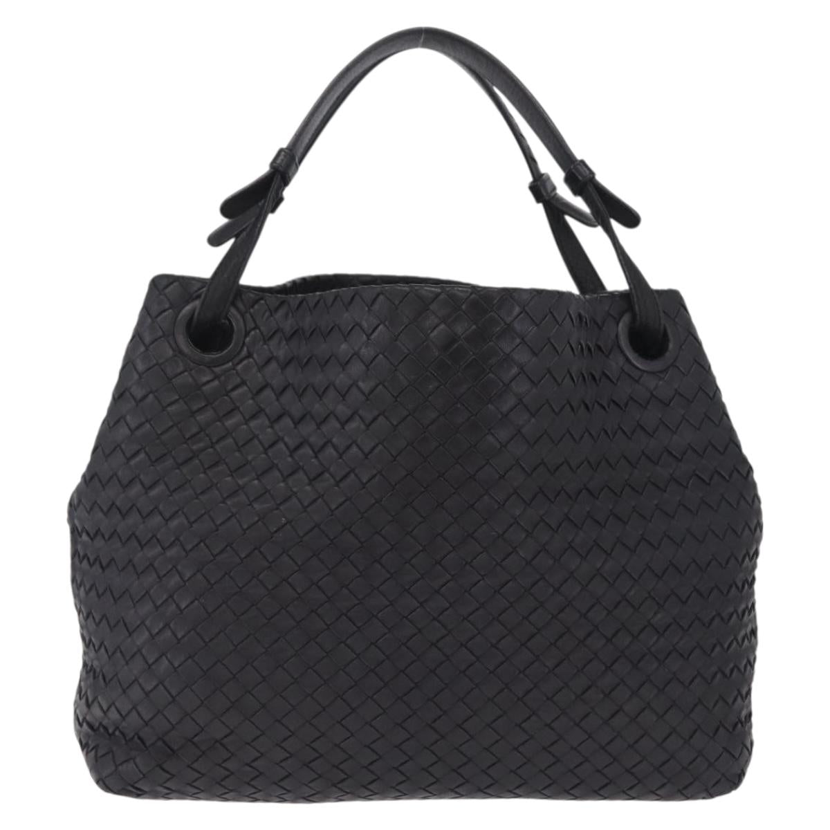 Bottega Veneta INTRECCIATO Garda Tote Bag Leather Black 179320 Auth 214046V
