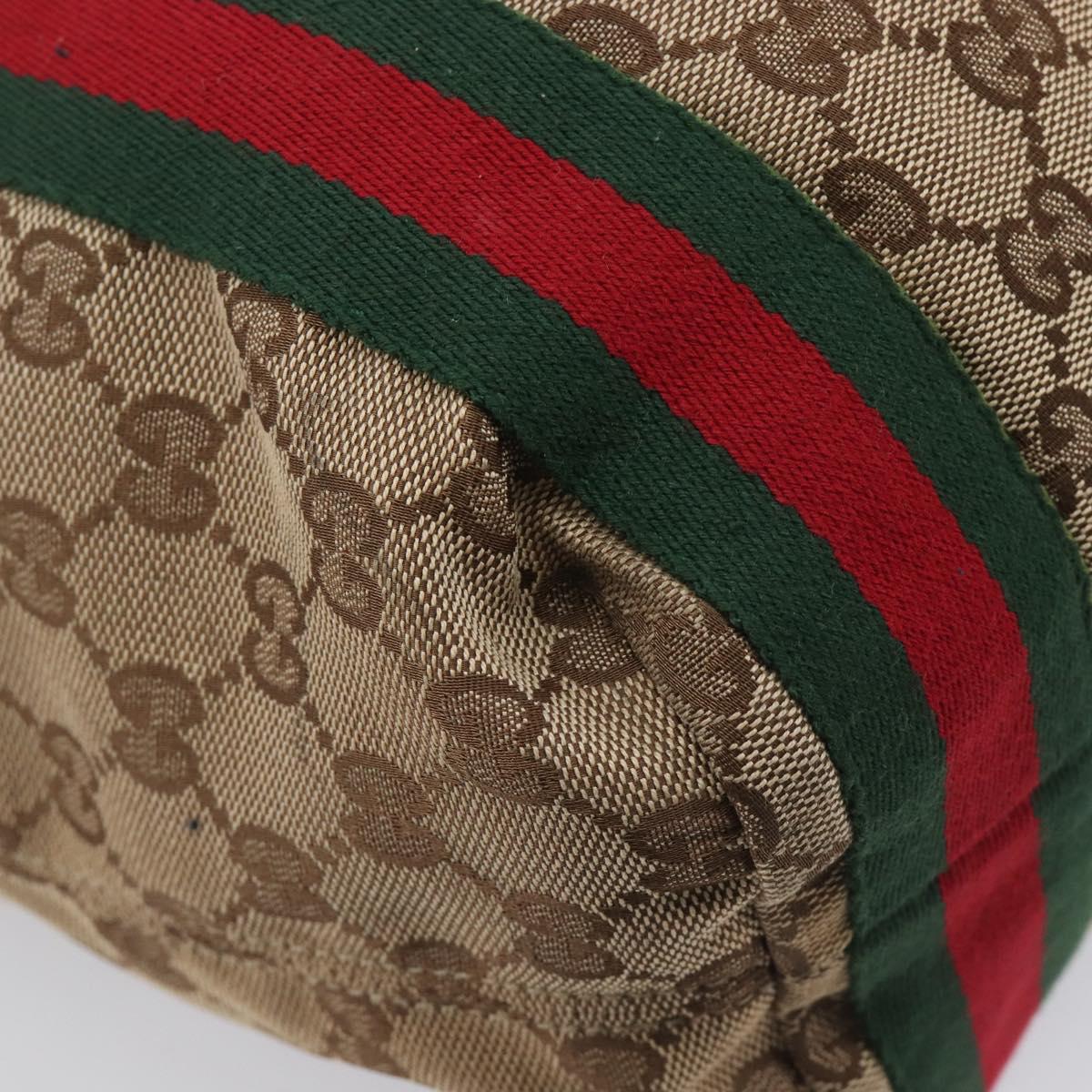GUCCI GG Canvas Web Sherry Line Tote Bag Beige 189669 Auth 214049V