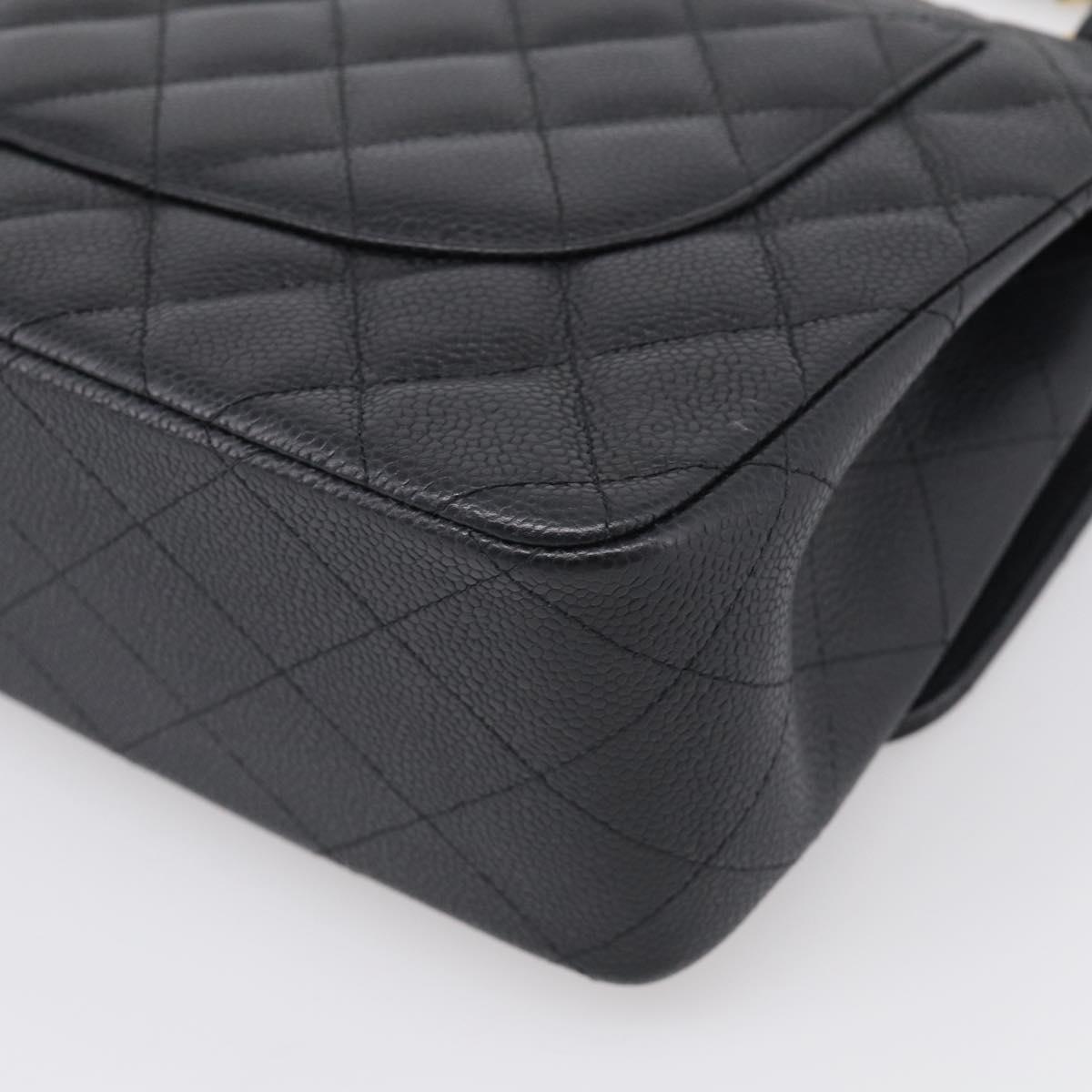 CHANEL Big Matelasse30 Chain Bag Caviar Skin Black Gold CC Auth 214053SAM