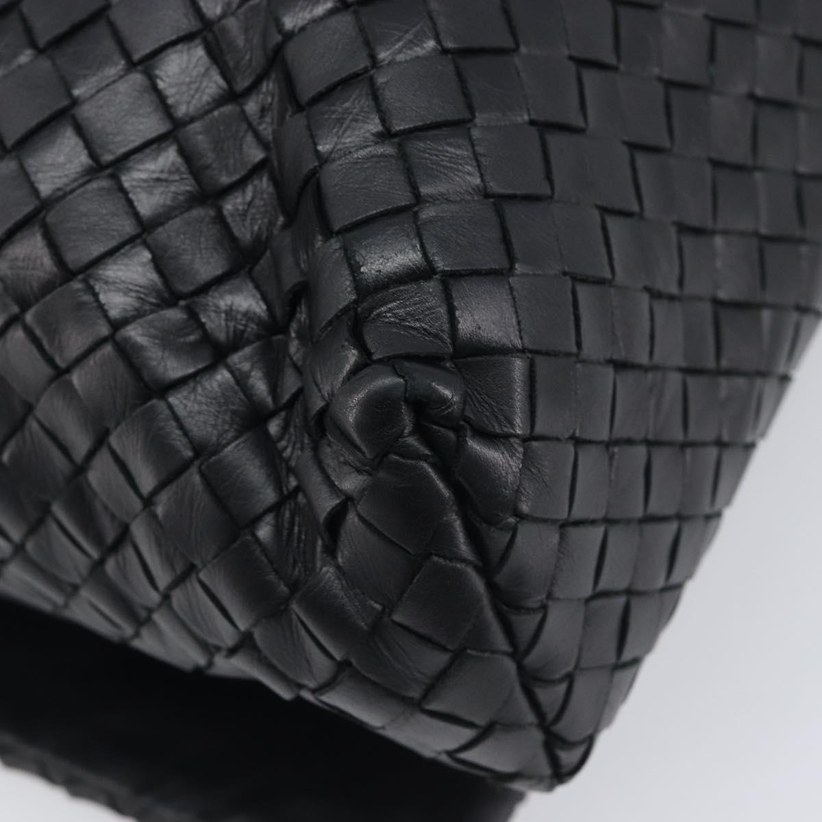 Bottega Veneta INTRECCIATO Shoulder Bag Leather Black Auth 214083V