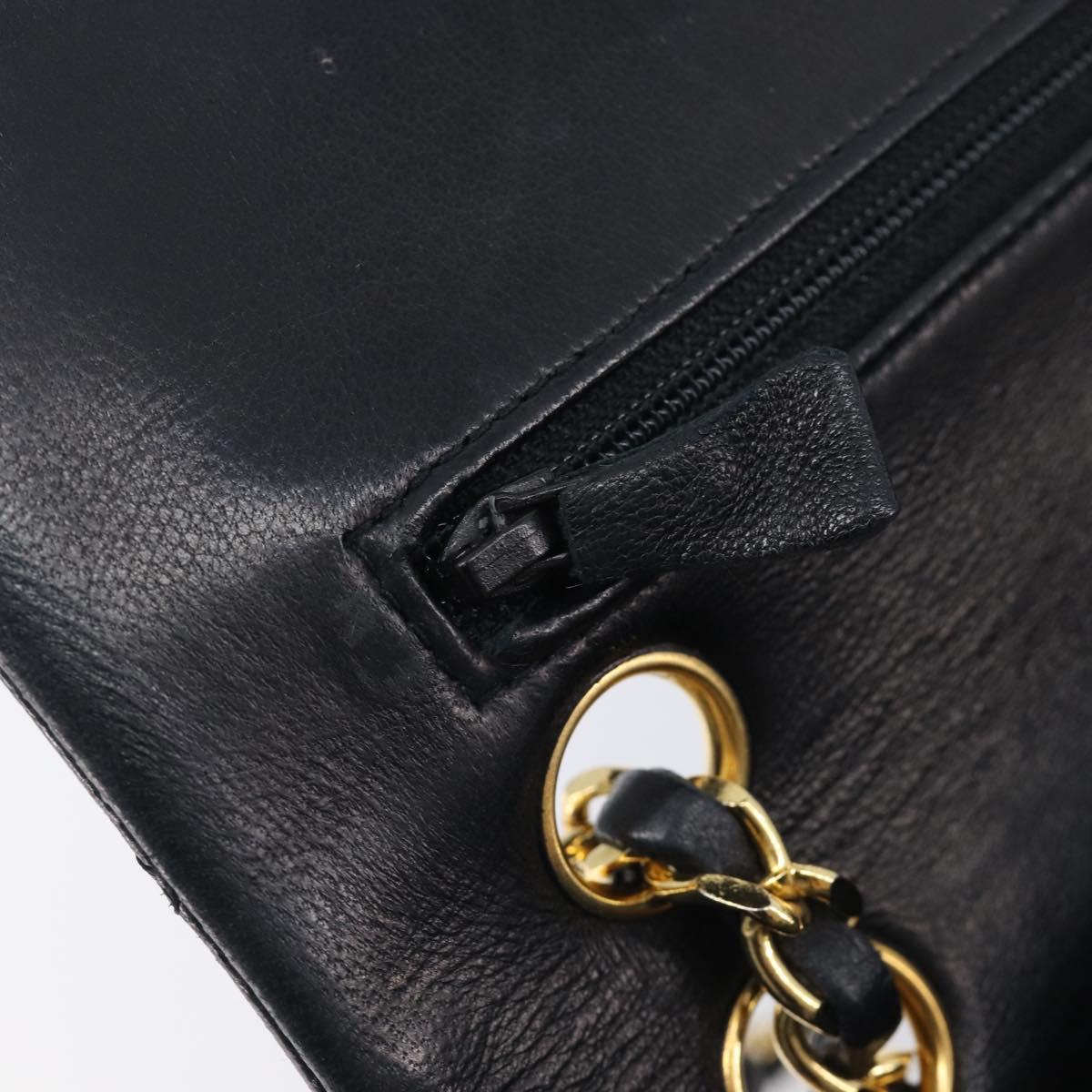 CHANEL Matelasse23 Chain Shoulder Bag Lamb Skin Black Gold CC Auth 214092SAM