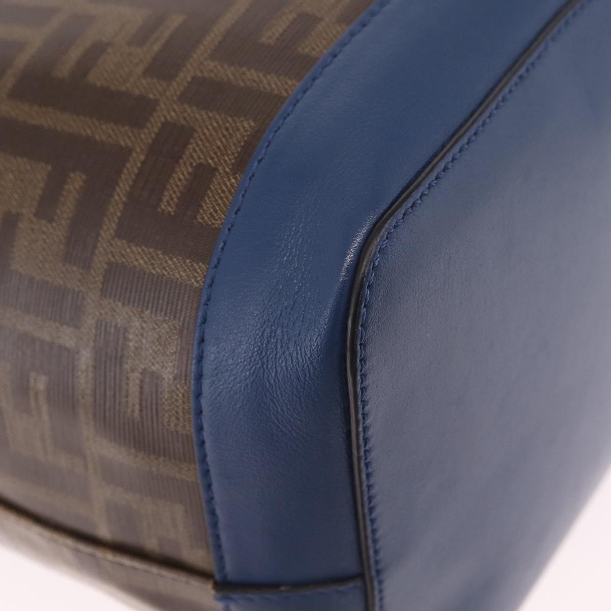 FENDI Zucca Canvas Montrezor Bag Coated Canvas Black Brown A5KC 198 Auth 214094
