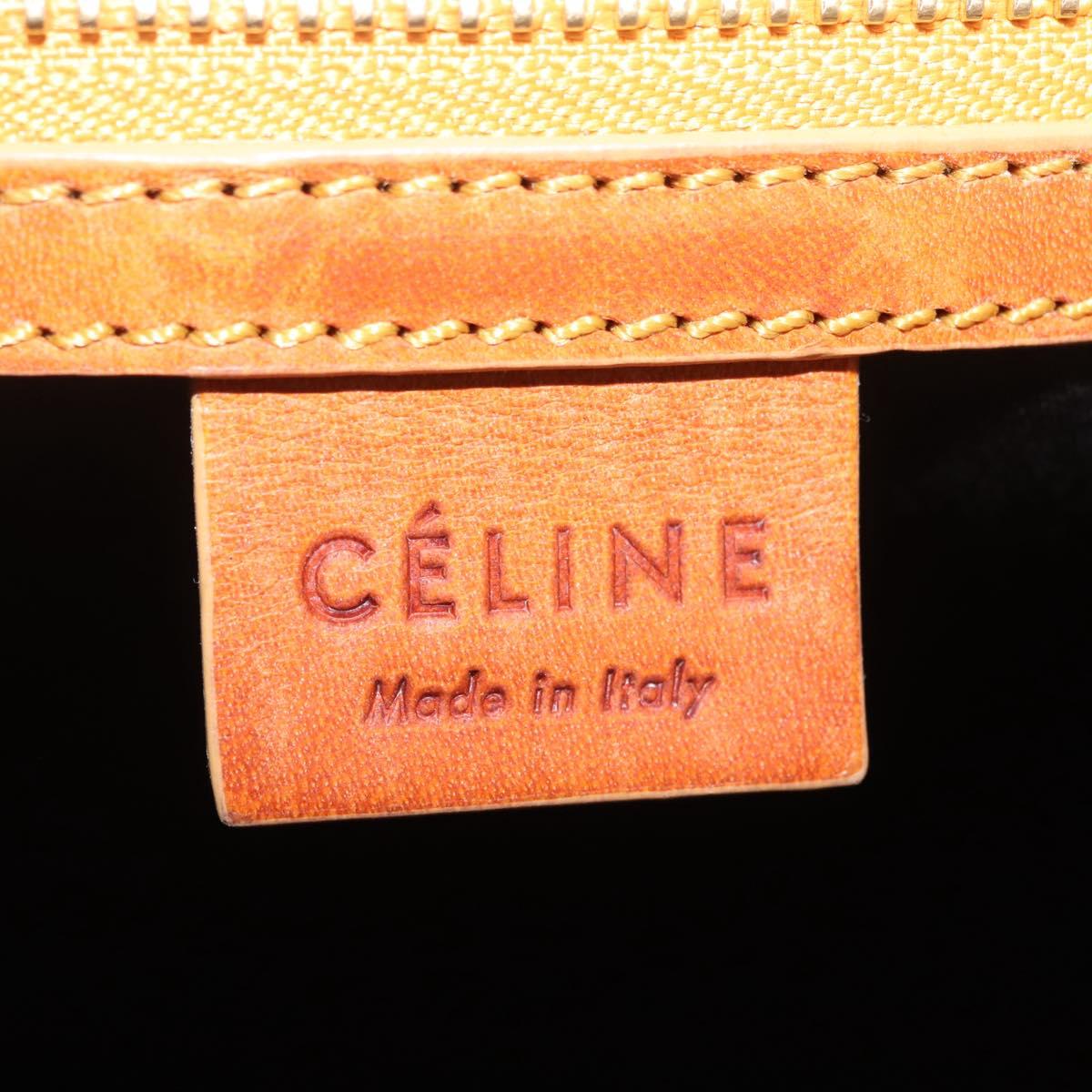 CELINE Paris Macadam Canvas Tote Bag Navy Gold Auth 214096A