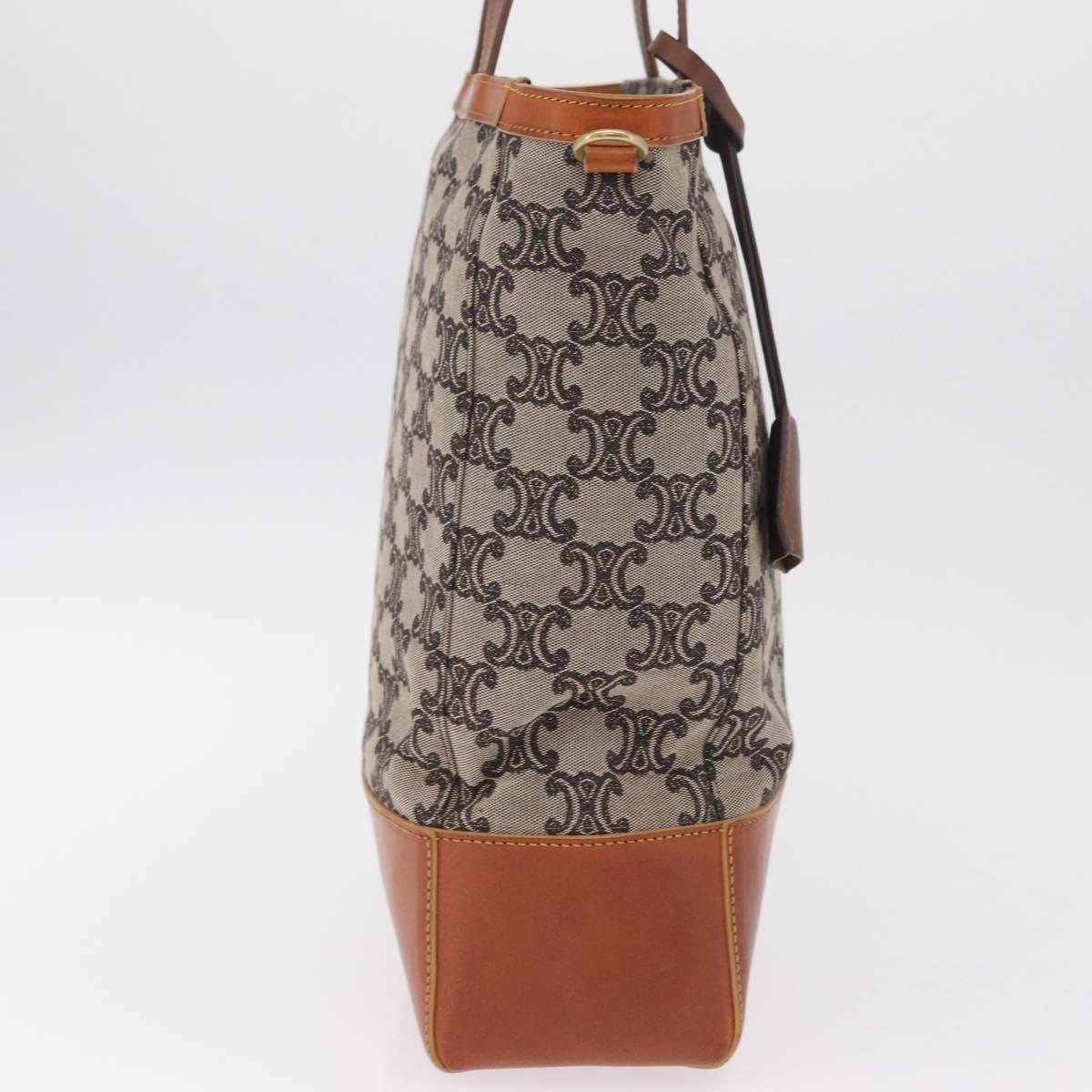 CELINE Paris Macadam Canvas Tote Bag Navy Gold Auth 214096A