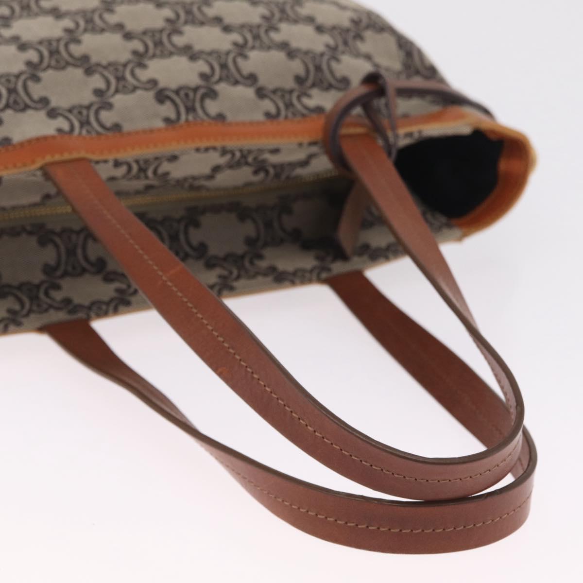 CELINE Paris Macadam Canvas Tote Bag Navy Gold Auth 214096A