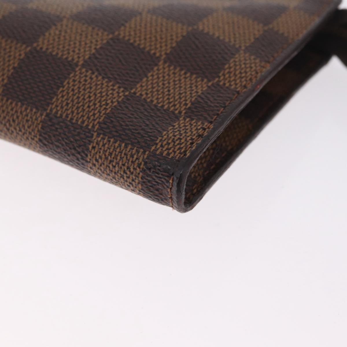 LOUIS VUITTON Damier Ebene Marais Pouch LV Auth 214098A