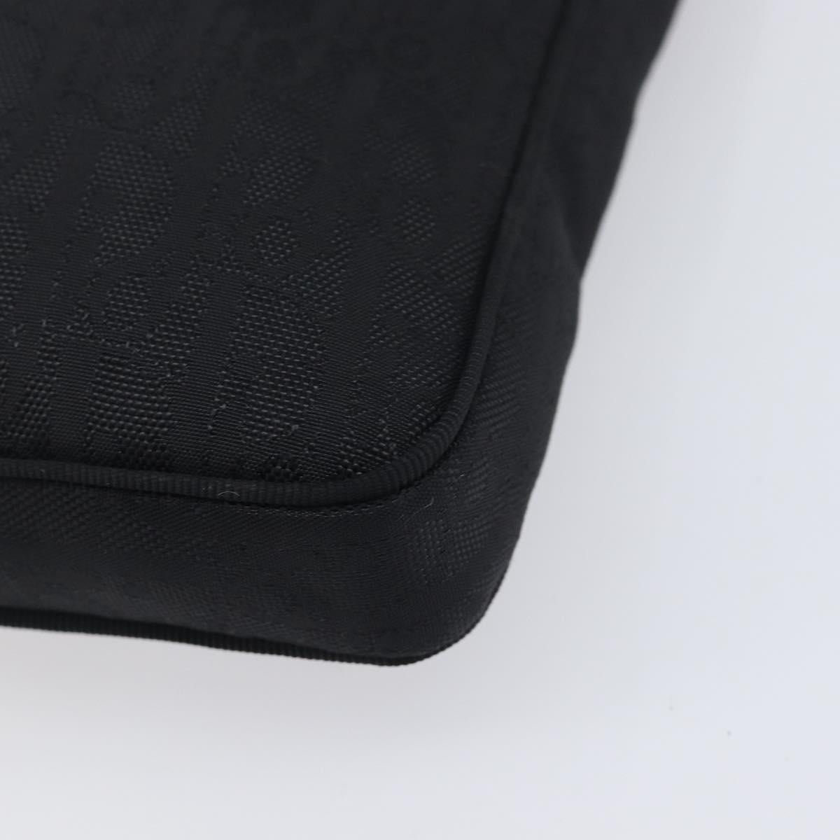 Christian Dior Trotter Canvas Shoulder Bag Nylon Black Silver Auth 214101V