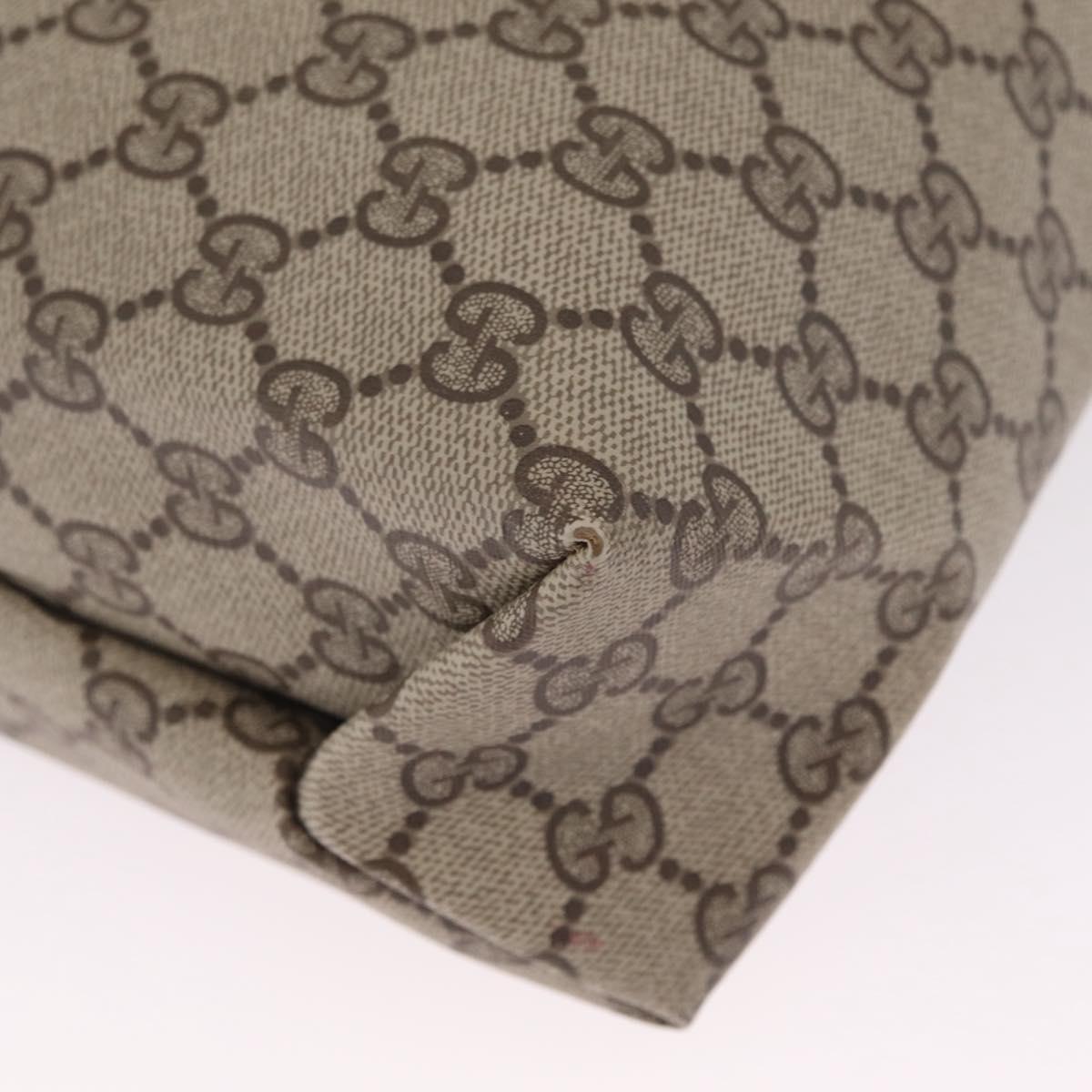 GUCCI GG Supreme Web Sherry Line Tote Bag PVC Beige Gold 39 02 091 Auth 214112A