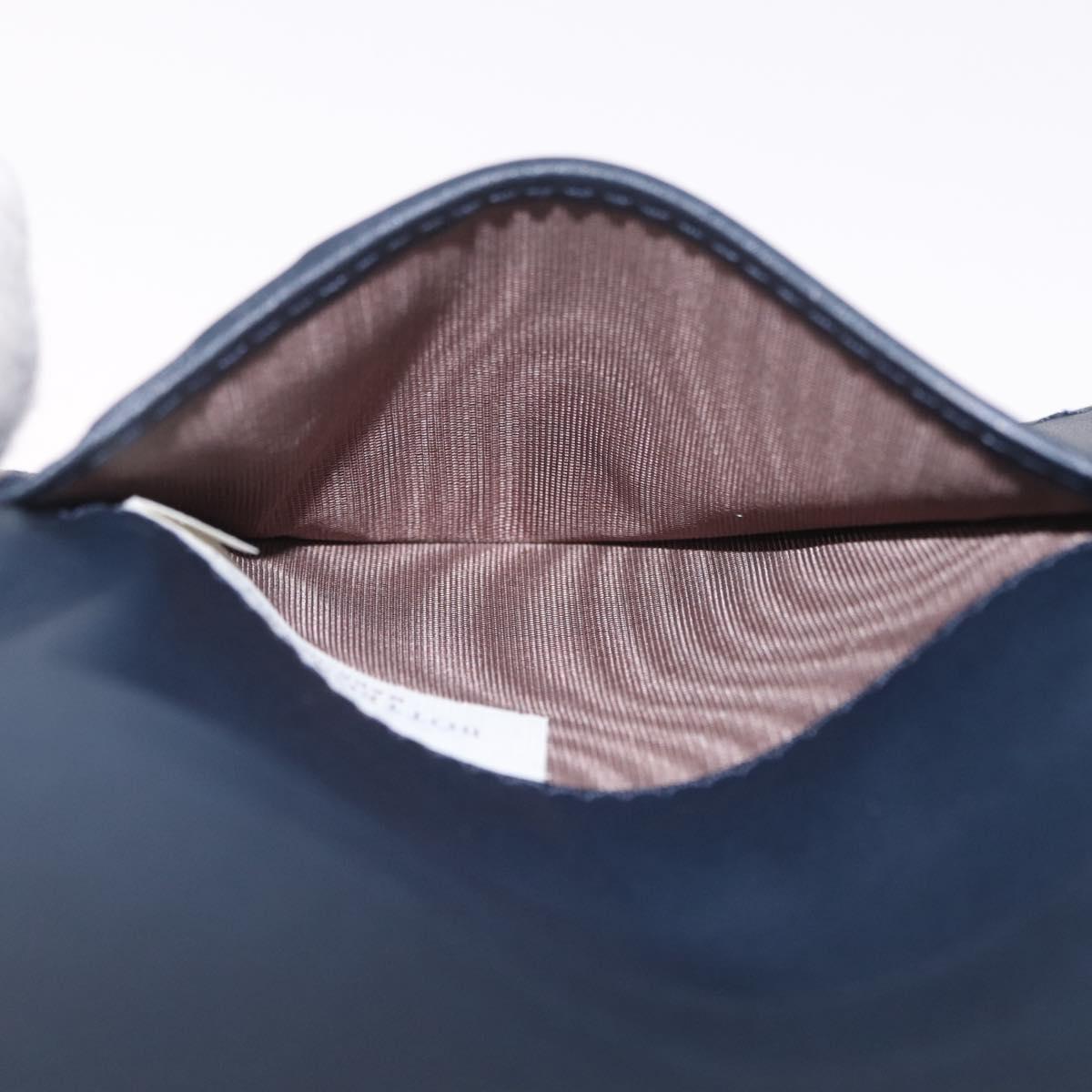 Bottega Veneta INTRECCIATO Card Case Leather Navy Auth 214117M
