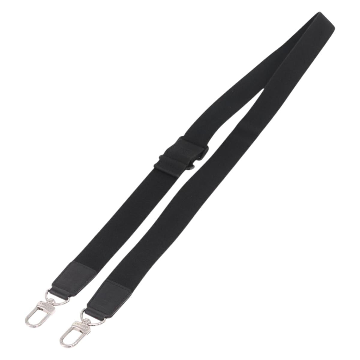 LOUIS VUITTON Tadao Shoulder Strap Canvas Black Silver LV Auth 214127V